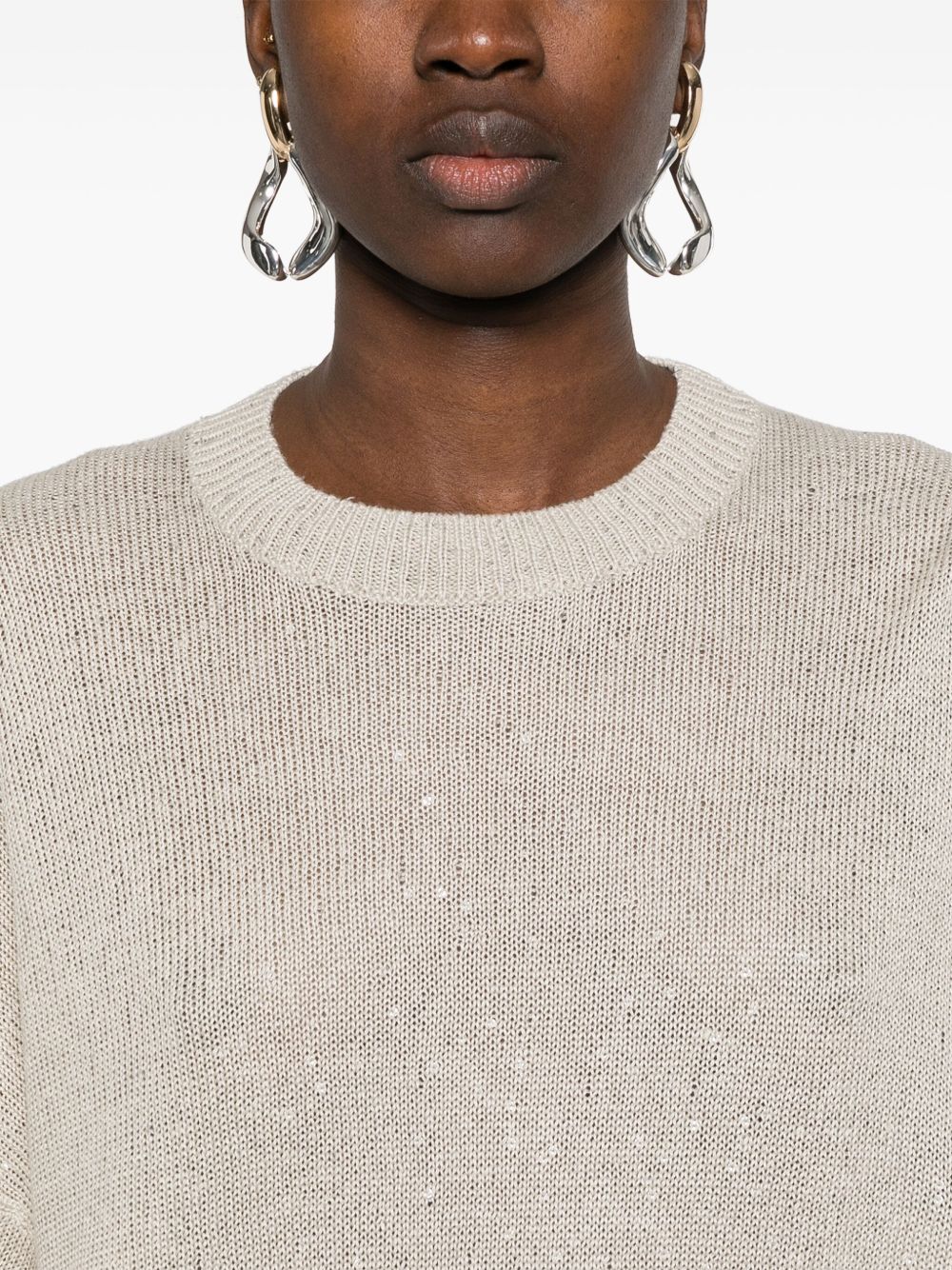 Brunello Cucinelli Sweaters Beige Linen Silk