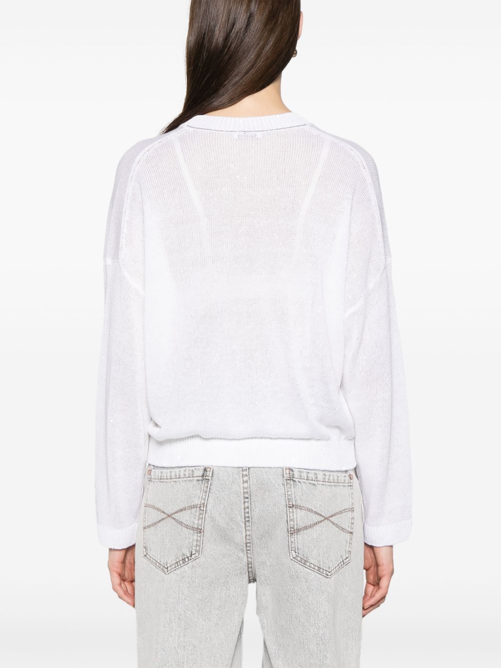 Brunello Cucinelli Sweaters White Linen Silk