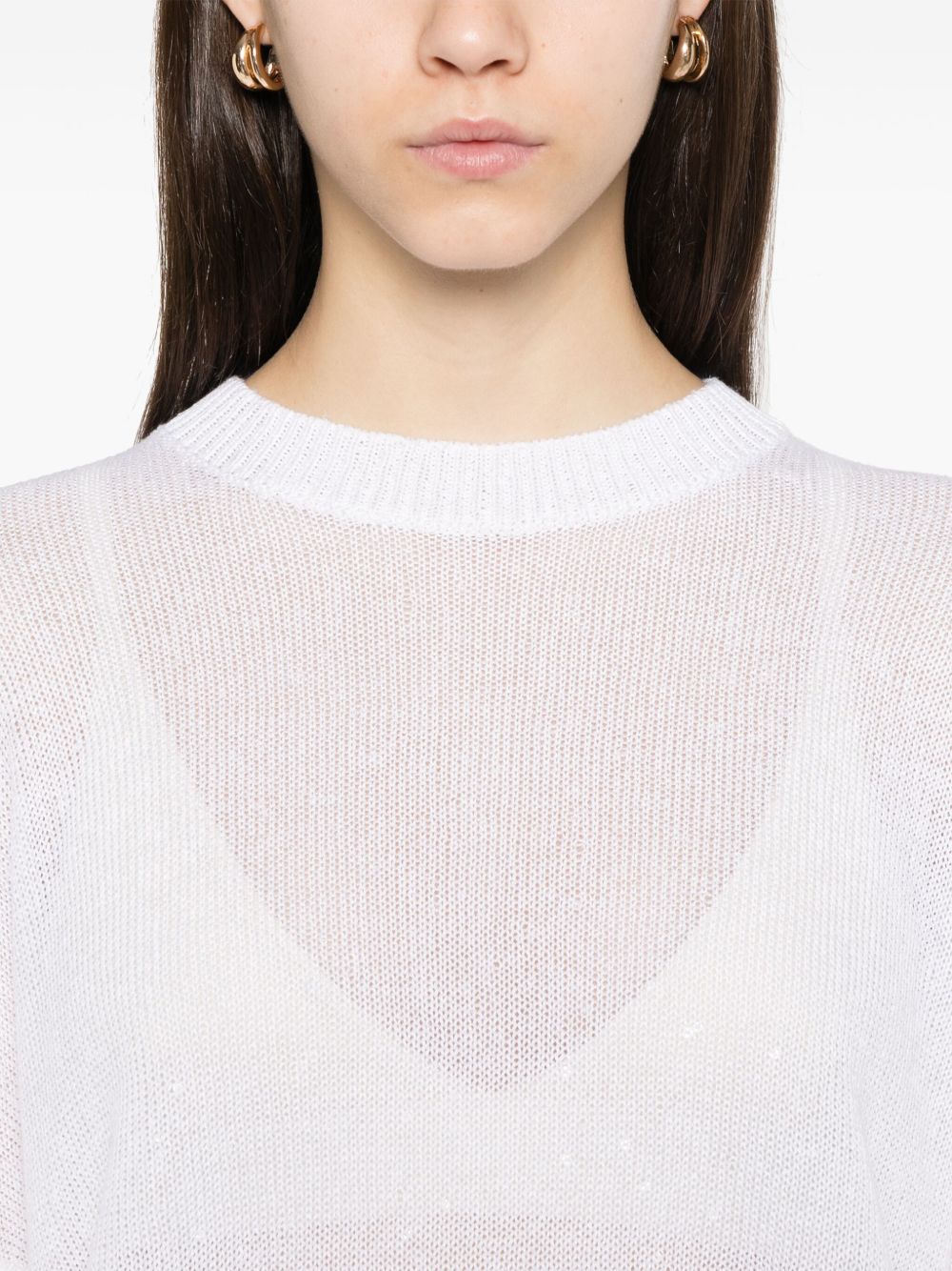 Brunello Cucinelli Sweaters White Linen Silk