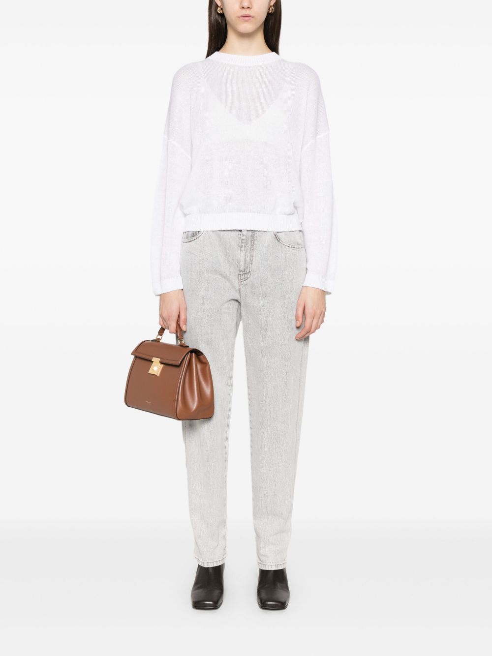 Brunello Cucinelli Sweaters White Linen Silk