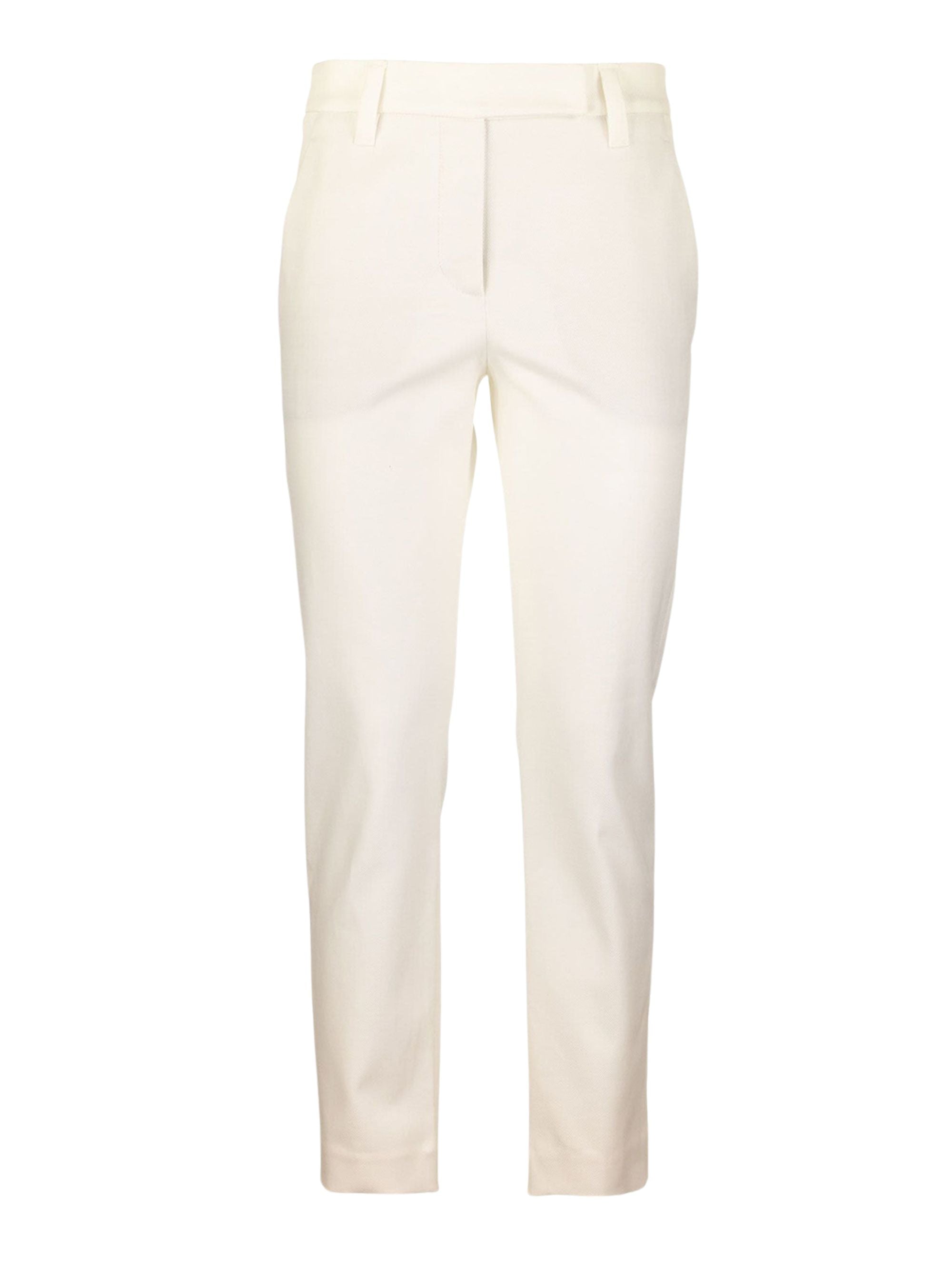 Brunello Cucinelli Trousers White Cotton Elastane