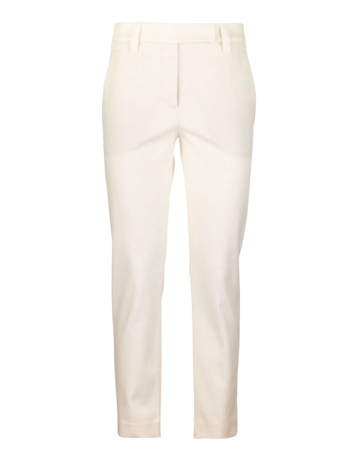 Brunello Cucinelli Trousers White Cotton Elastane