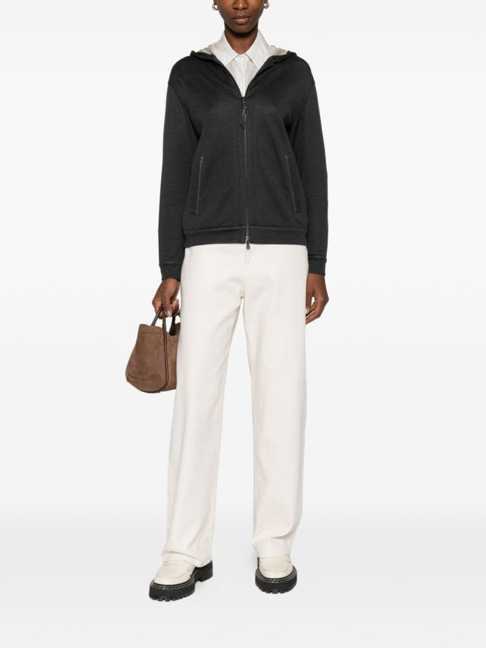 Brunello Cucinelli Sweaters Grey Cotton Silk Polyamide