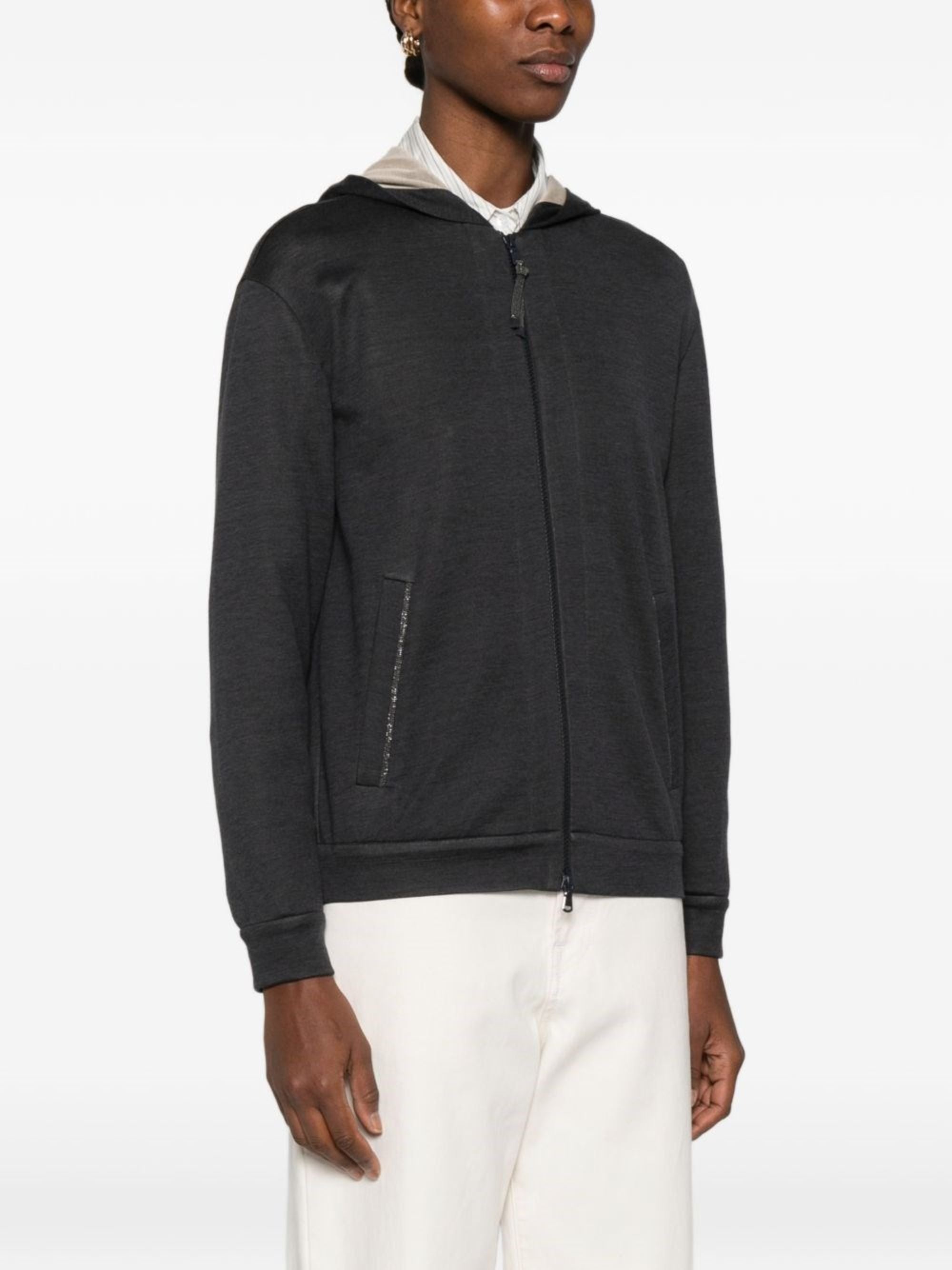 Brunello Cucinelli Sweaters Grey Cotton Silk Polyamide