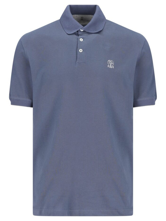 Brunello Cucinelli T-shirts and Polos Avion Blue Cotton