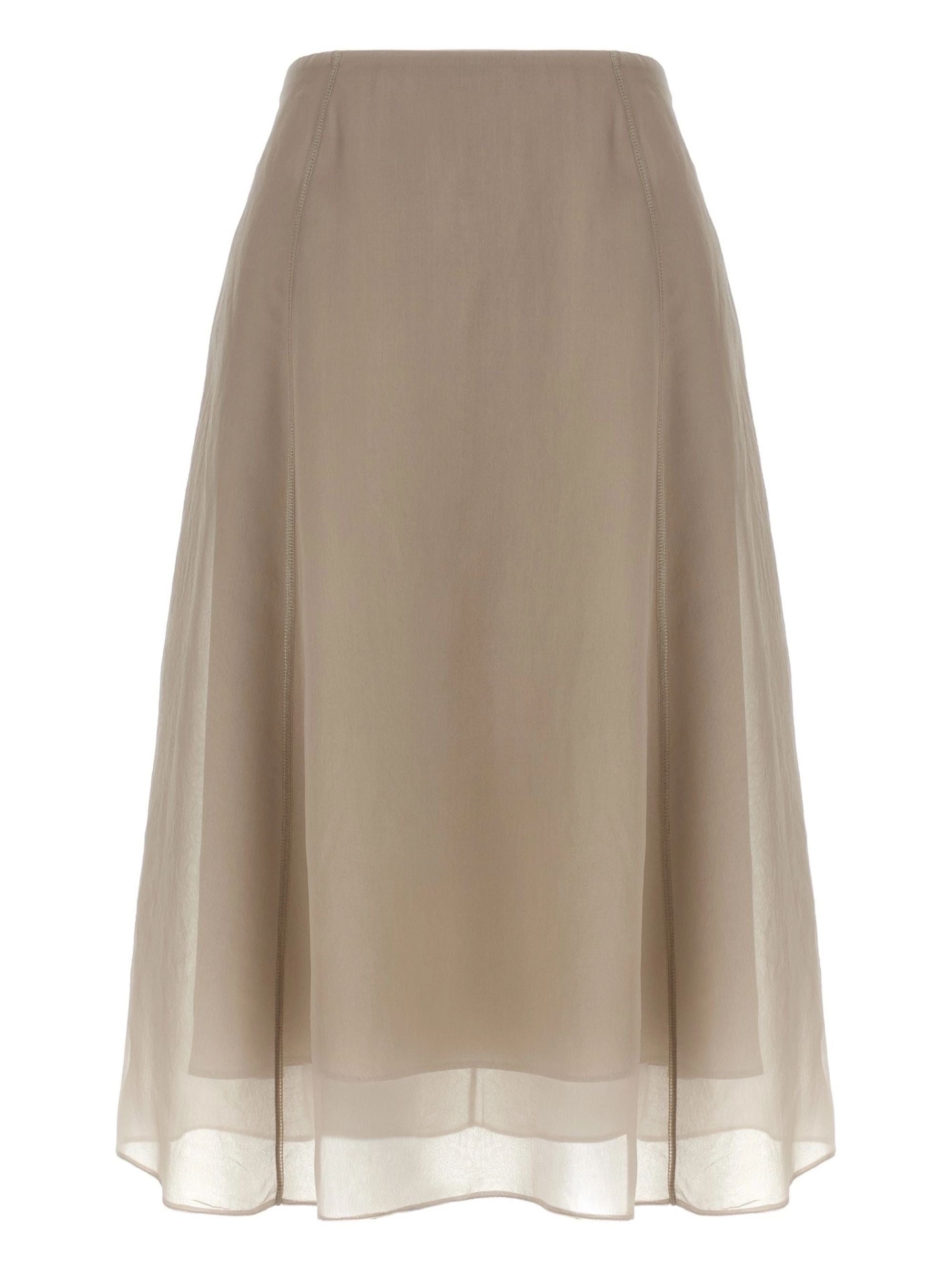 Brunello Cucinelli Skirts Dove Grey Silk