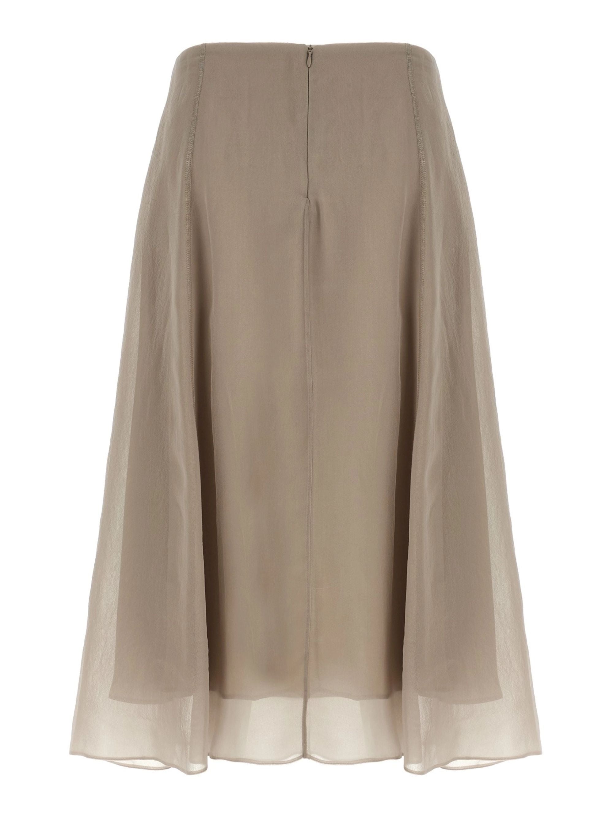 Brunello Cucinelli Skirts Dove Grey Silk