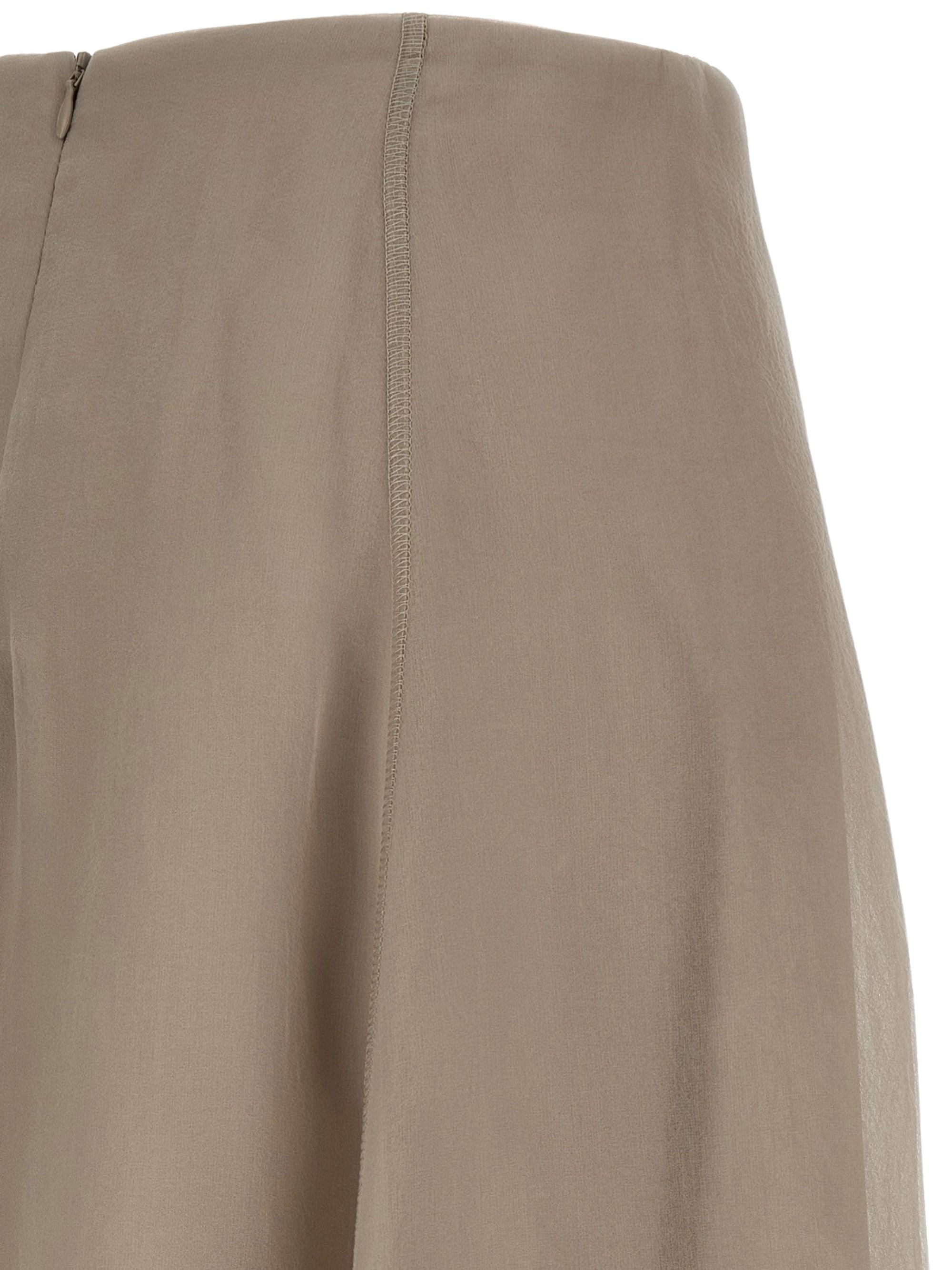 Brunello Cucinelli Skirts Dove Grey Silk