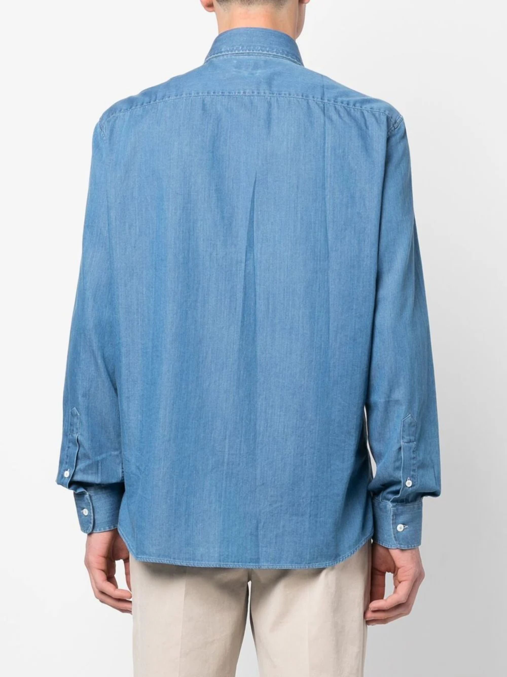 Brunello Cucinelli Shirts Blue Cotton