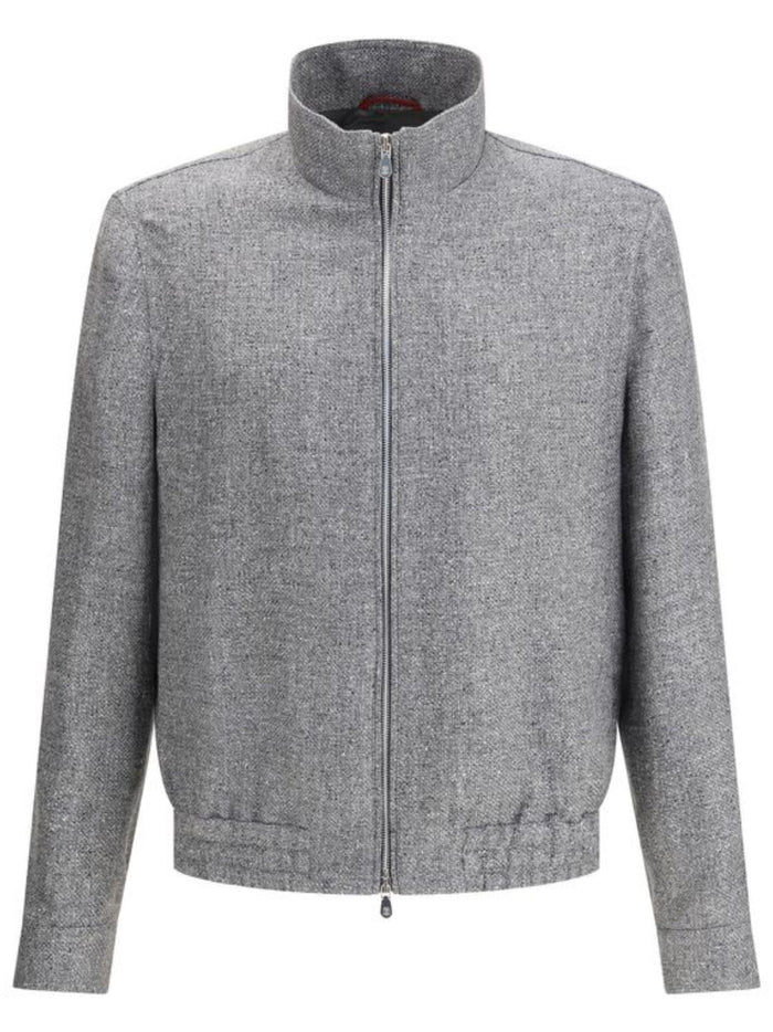 Brunello Cucinelli Coats Grey Silk Linen Wool