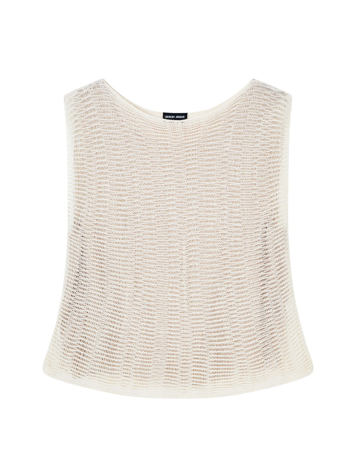 Giorgio Armani Top Beige Polyamide Ramie