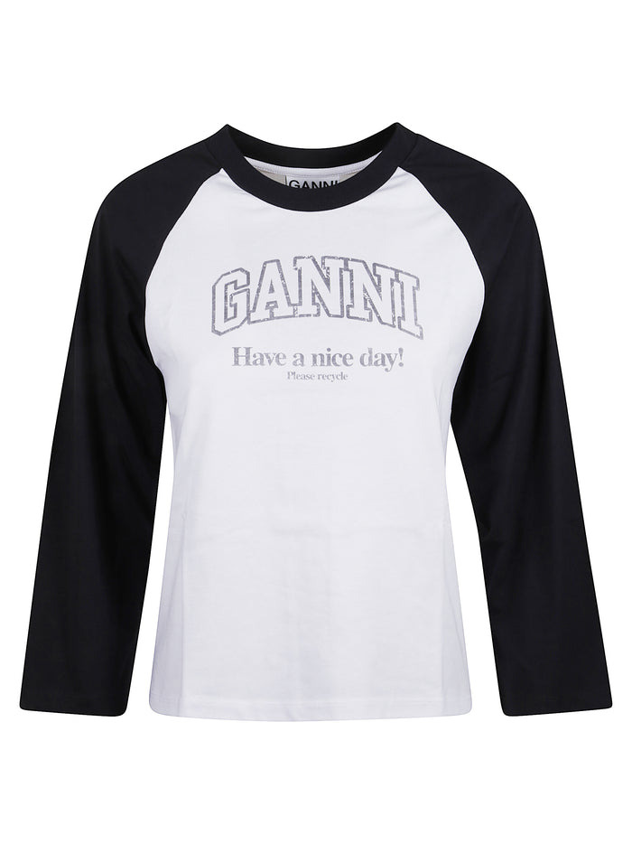 Ganni T-Shirts And Polos White Organic Cotton