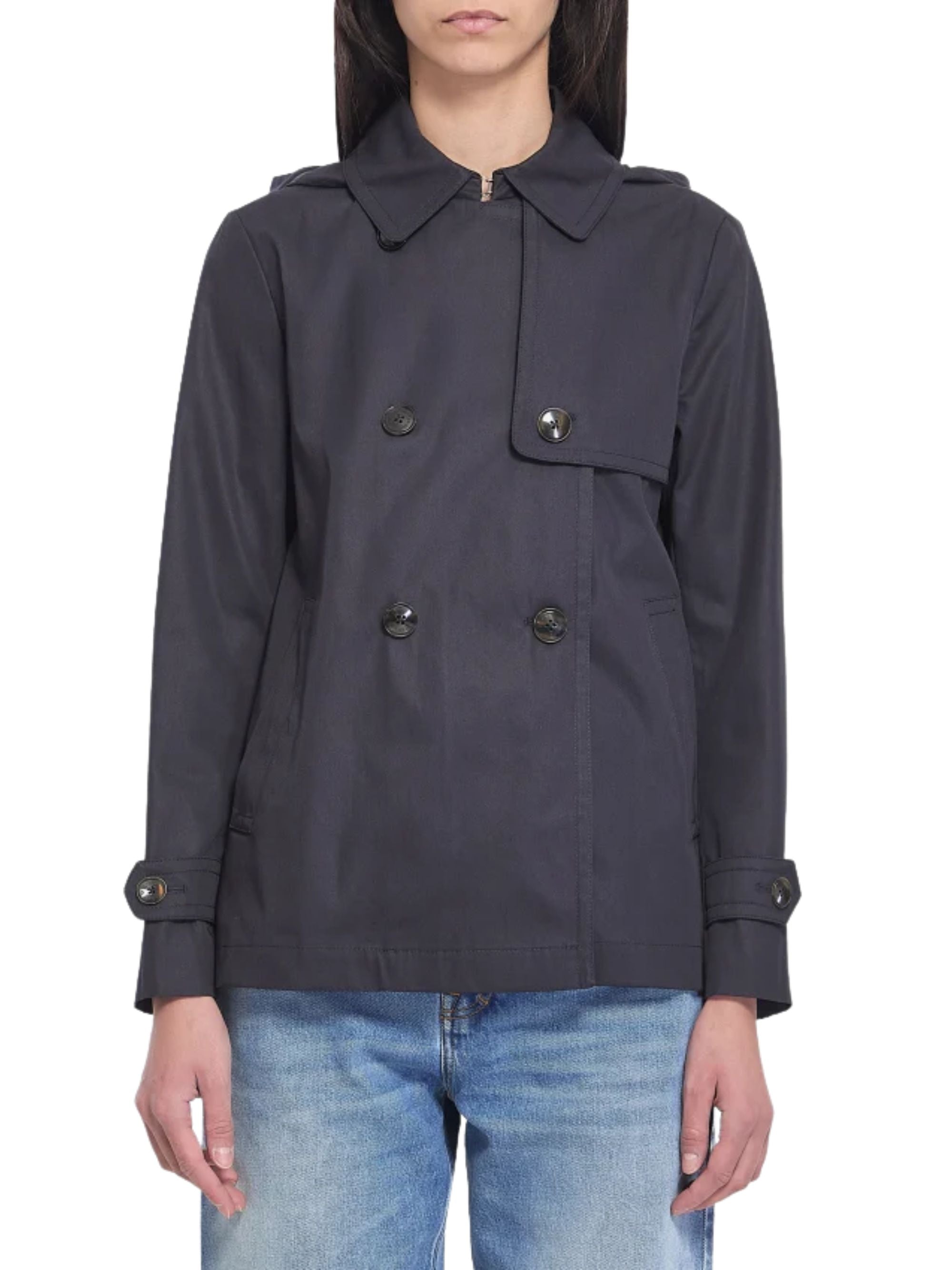 Herno Coats Blue Cotton