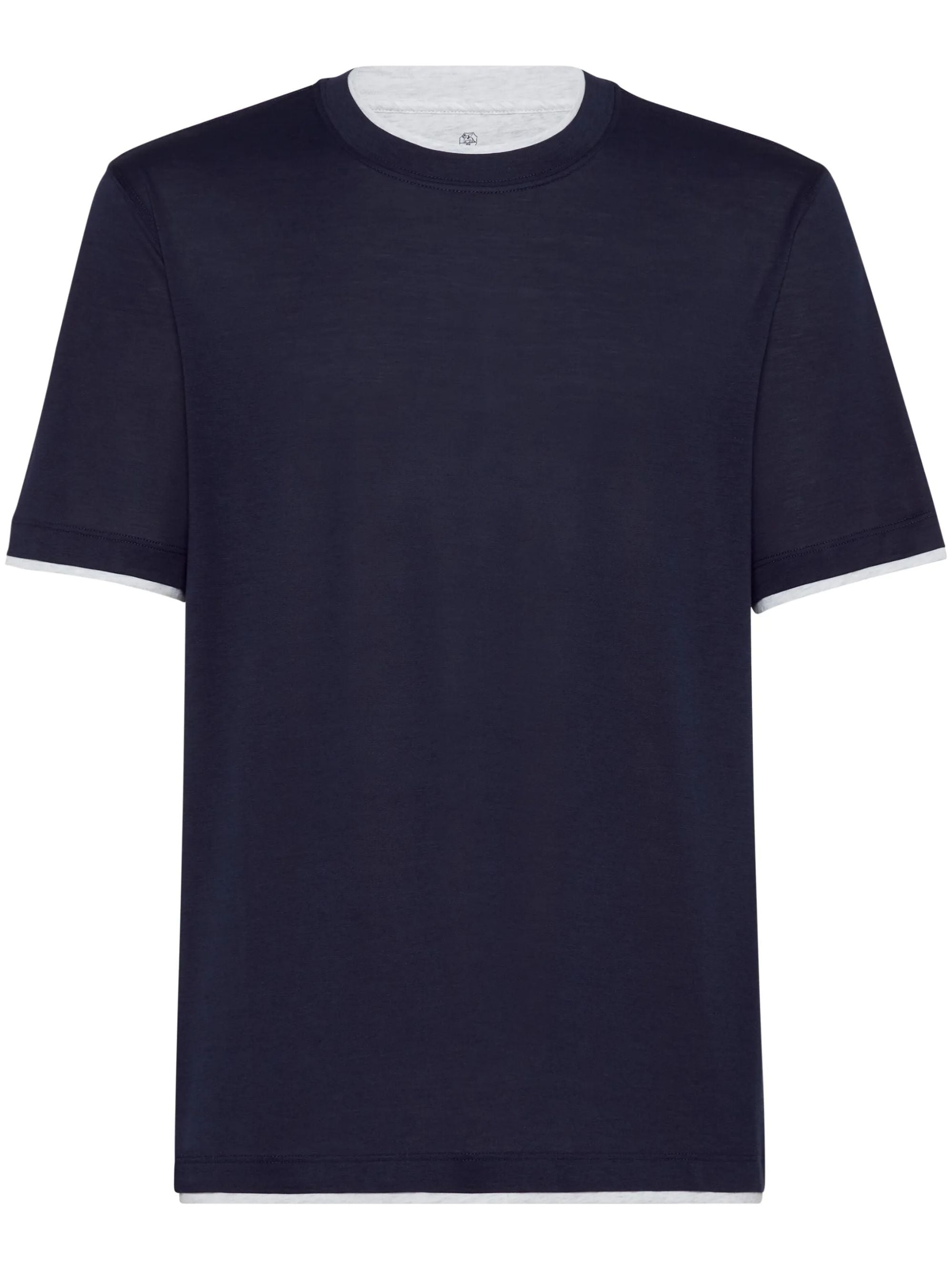 Brunello Cucinelli T-shirts and Polos Blue Silk Cotton