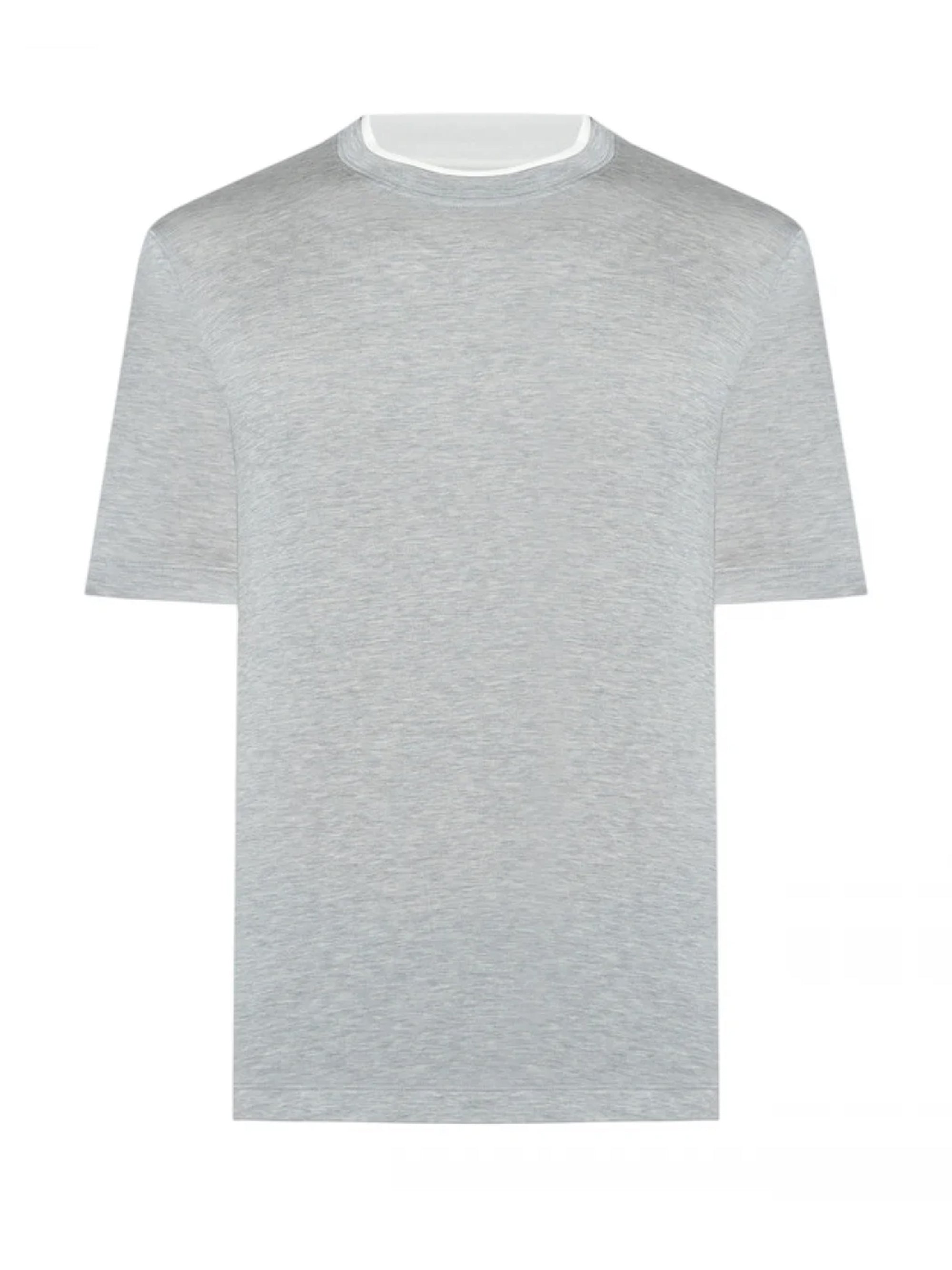 Brunello Cucinelli T-shirts and Polos Grey Silk Cotton