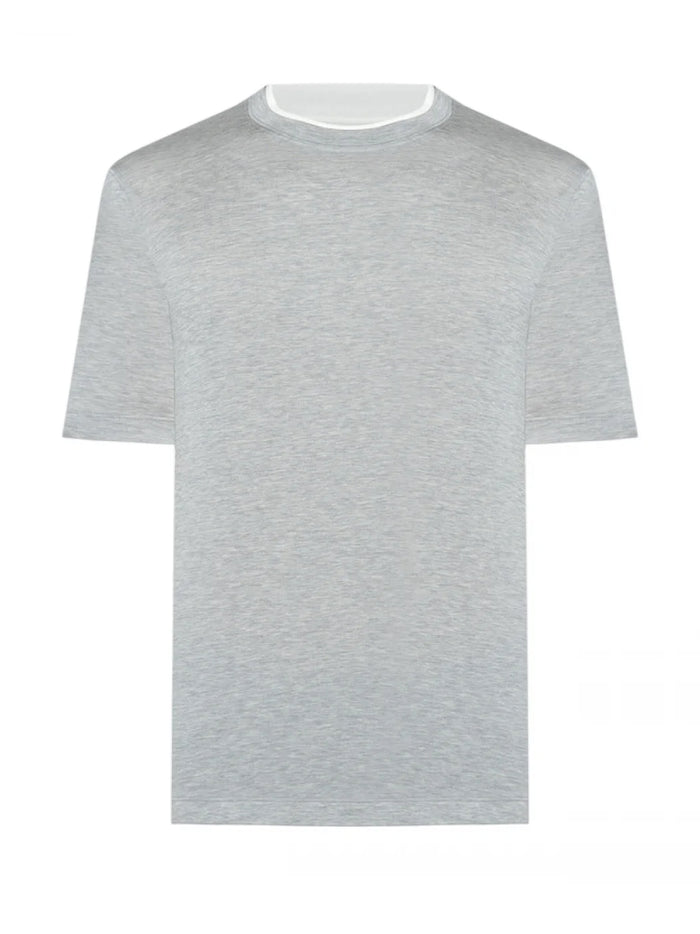 Brunello Cucinelli T-shirts and Polos Grey Silk Cotton