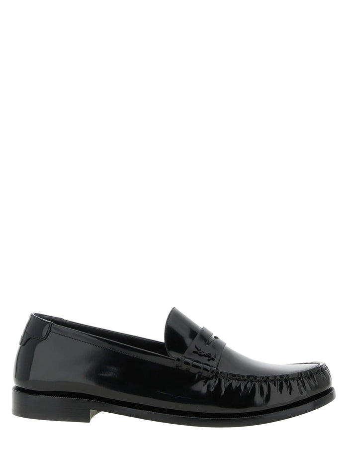 Saint Laurent Flat Shoes Black Calf Leather
