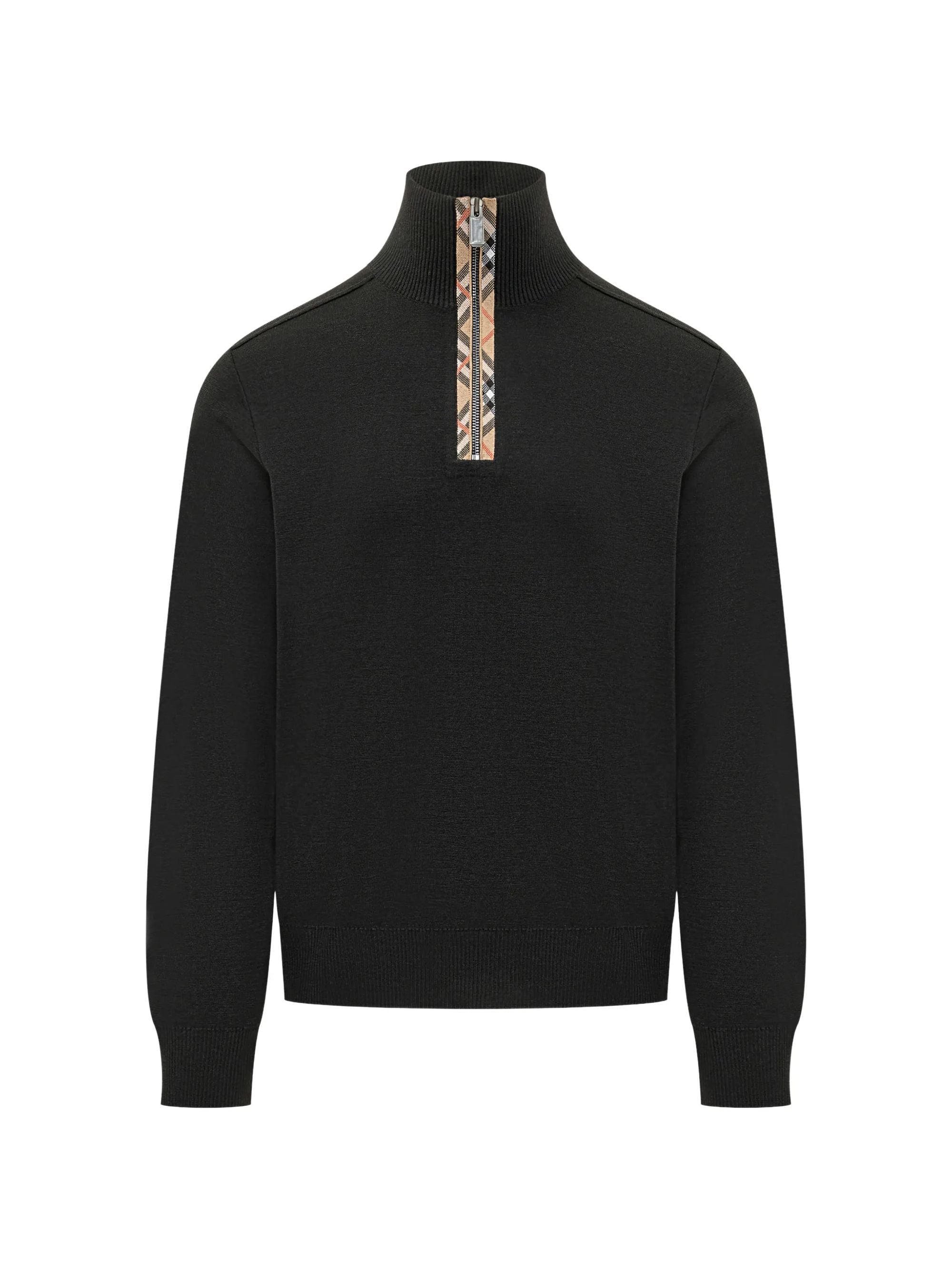 Burberry Sweaters Black Wool Cotton
