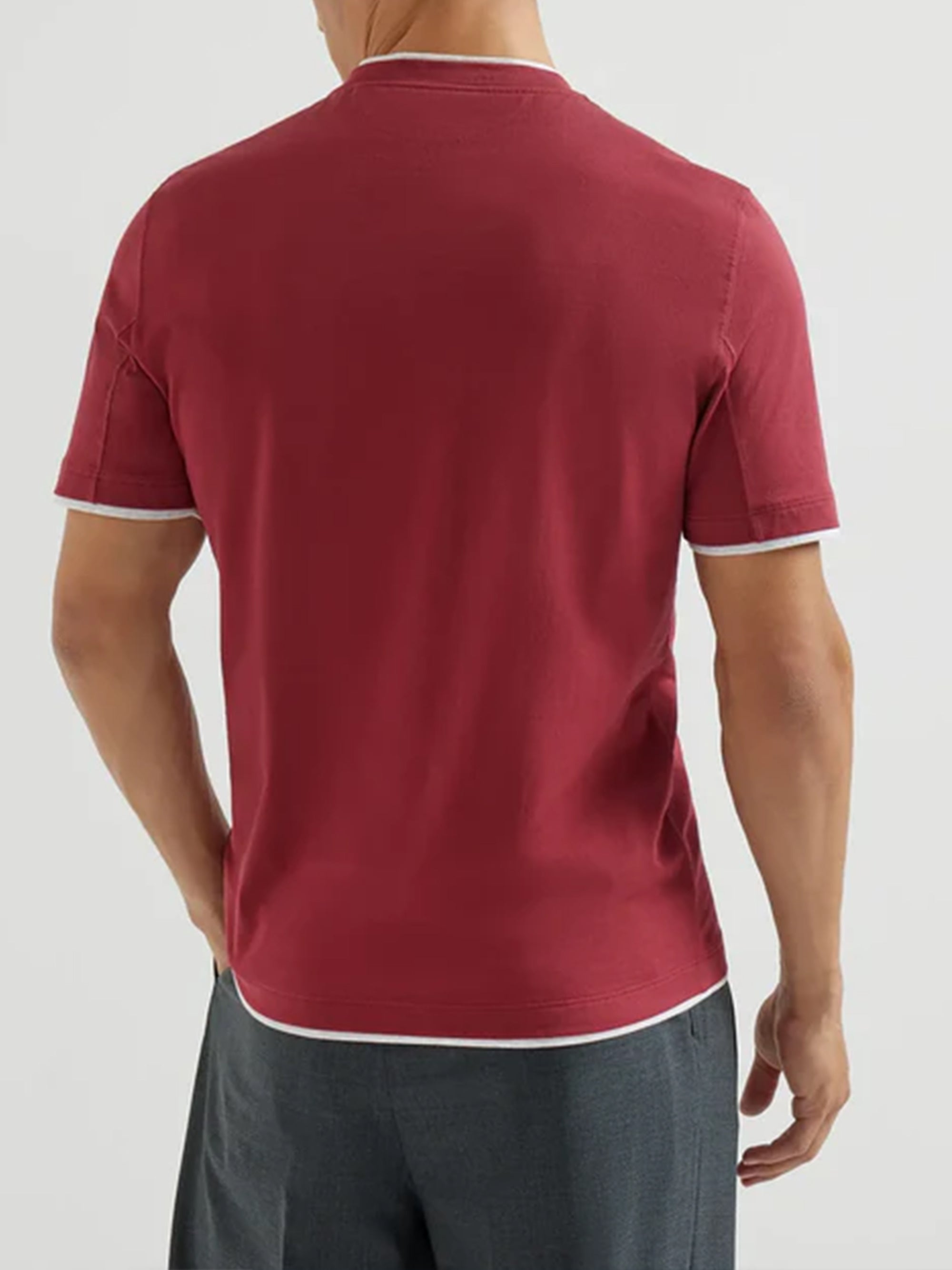 Brunello Cucinelli T-shirts and Polos Red Silk Cotton