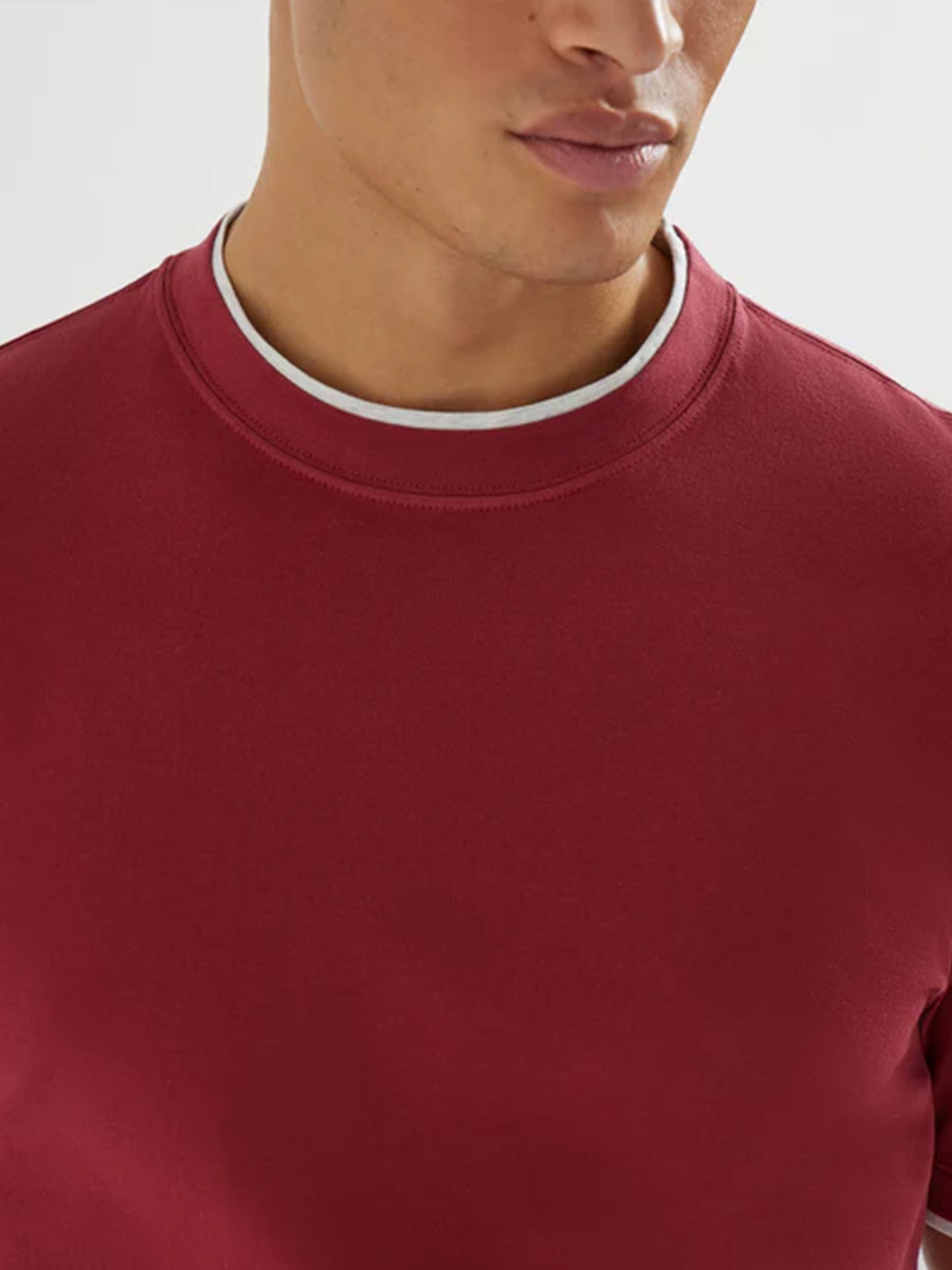 Brunello Cucinelli T-shirts and Polos Red Silk Cotton