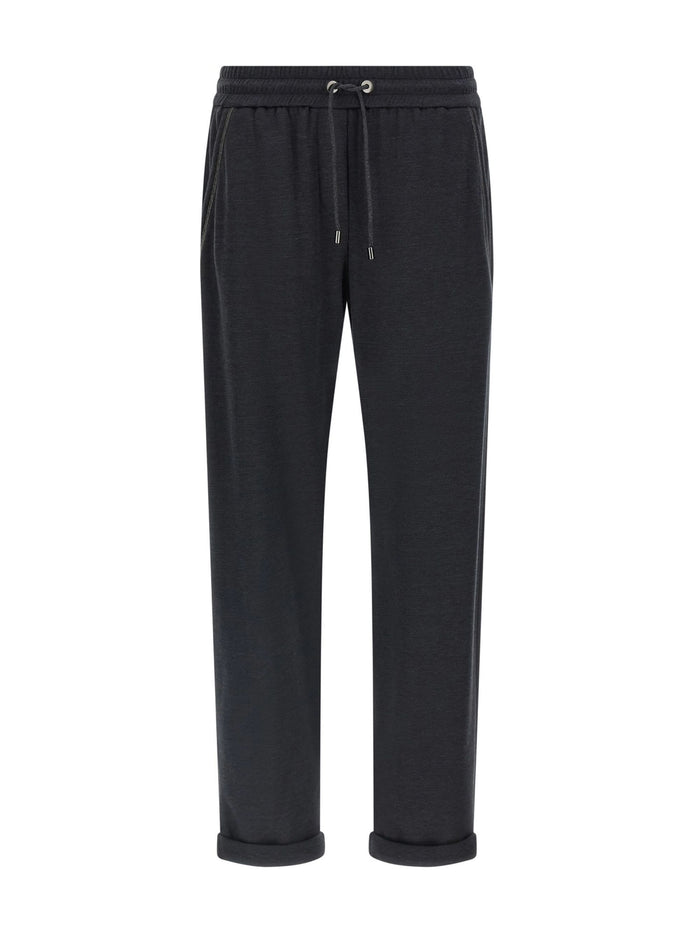 Brunello Cucinelli Trousers Grey Cotton Silk Polyamide