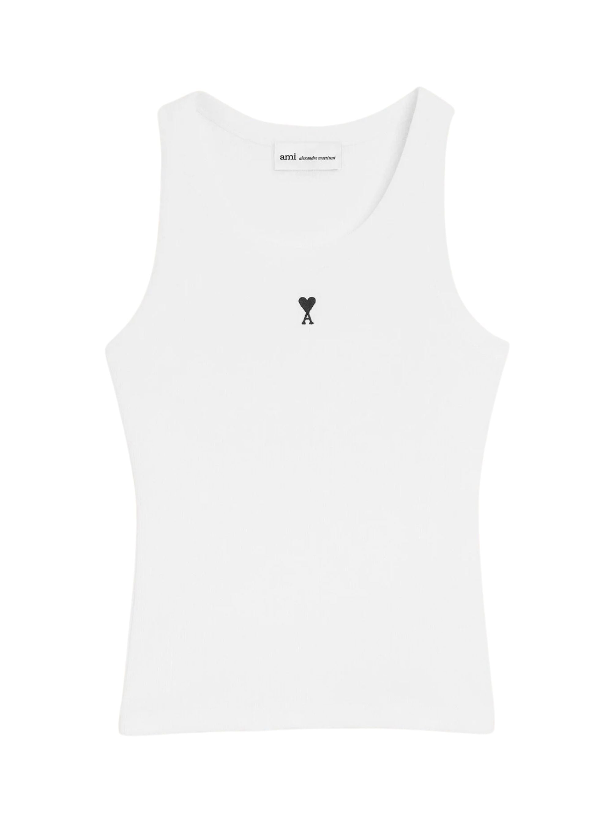Ami Paris Top White Cotton Elastane