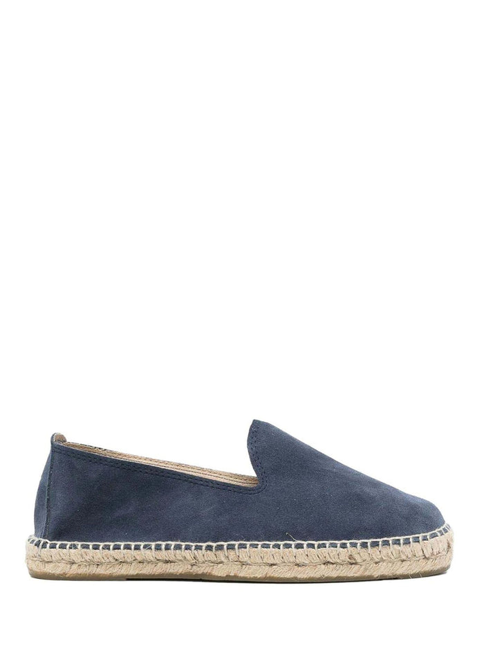 Manebi Flat Shoes Blue Calf Leather