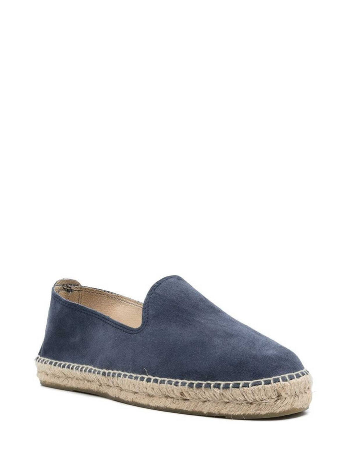 Manebi Flat Shoes Blue Calf Leather