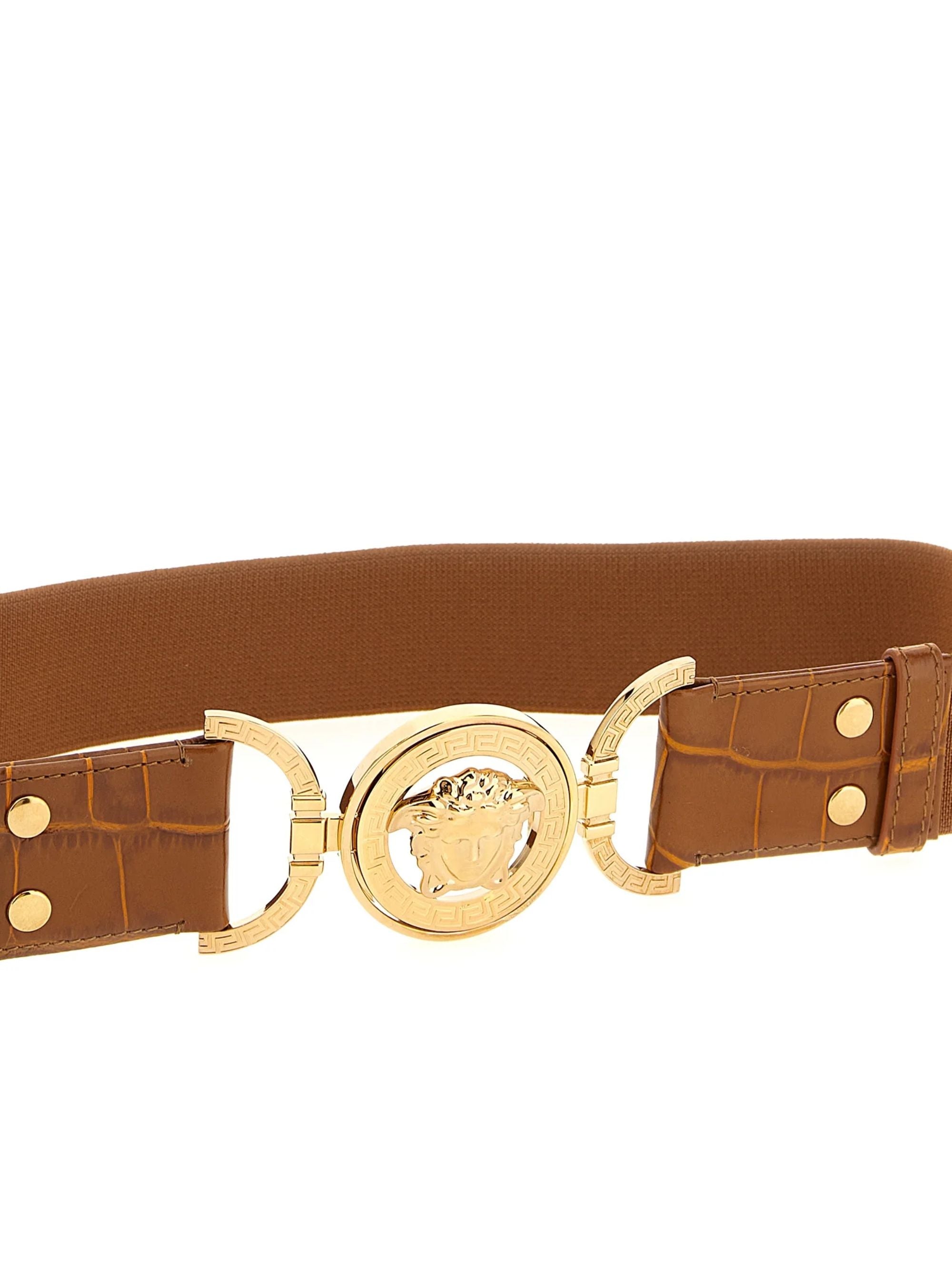 Versace Belts Brown Calf Leather