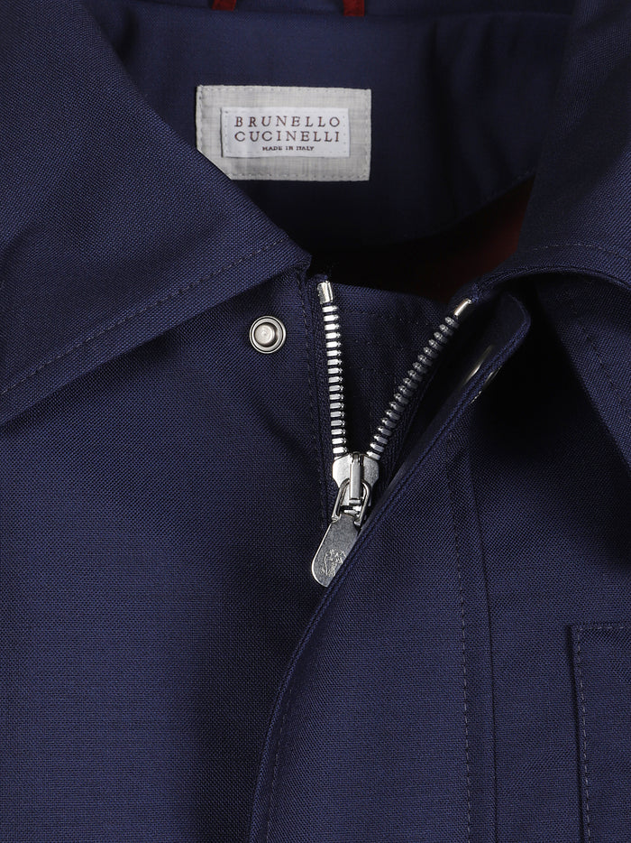 Brunello Cucinelli Coats Blue Wool Virgin