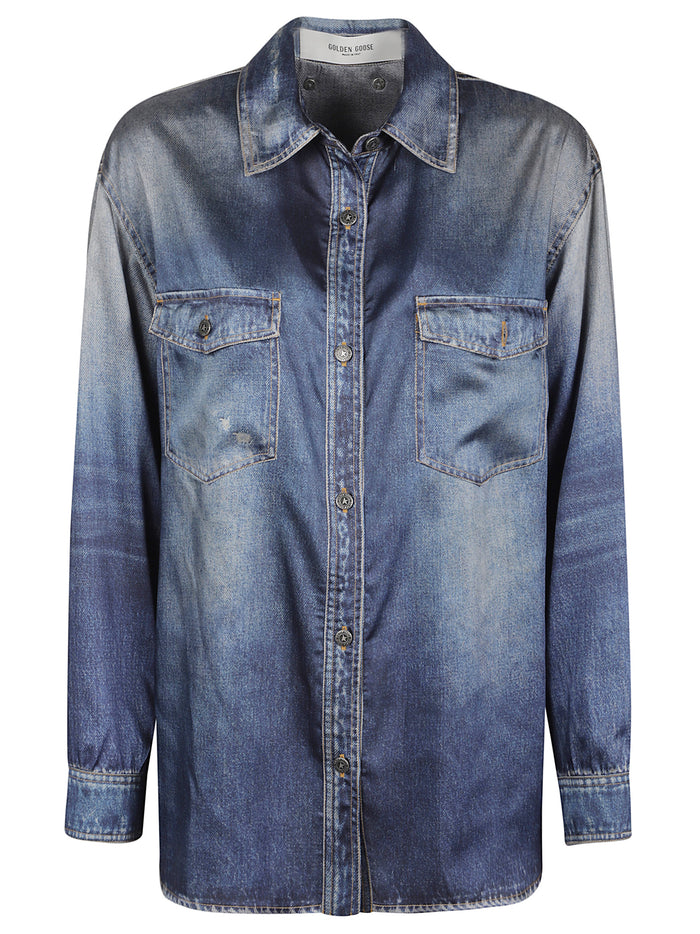Golden Goose Coats Denim Scuro Polyester