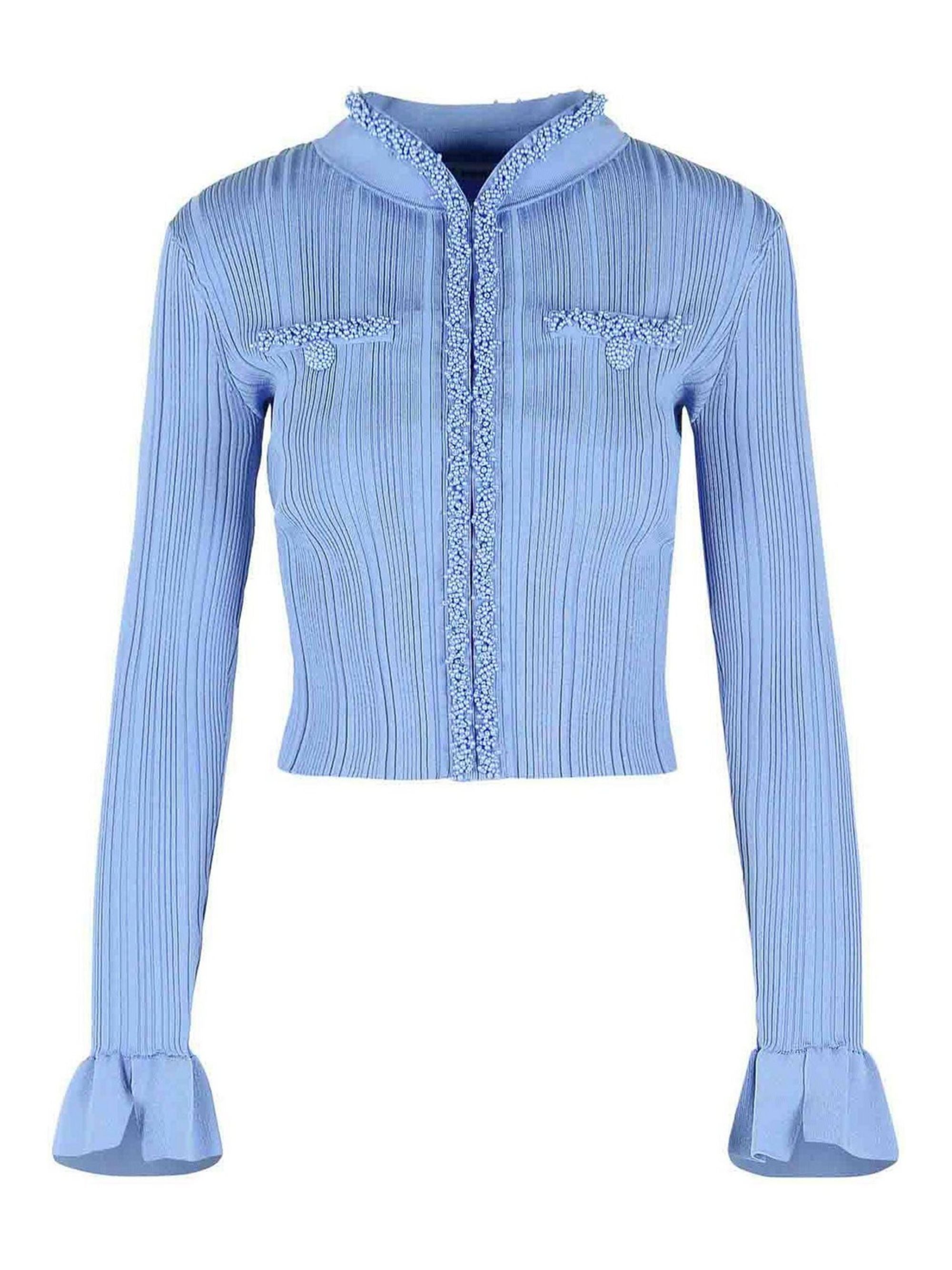 Self Portrait Sweaters Clear Blue