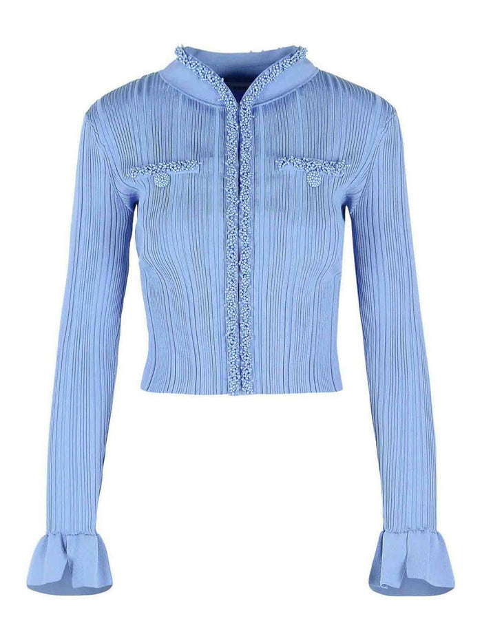Self Portrait Sweaters Clear Blue
