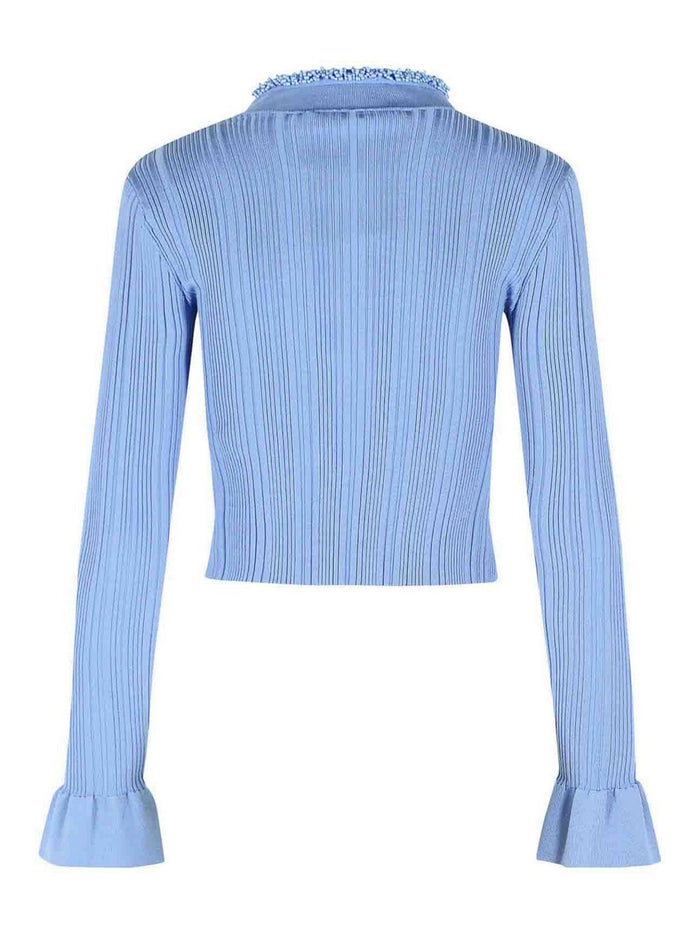 Self Portrait Sweaters Clear Blue