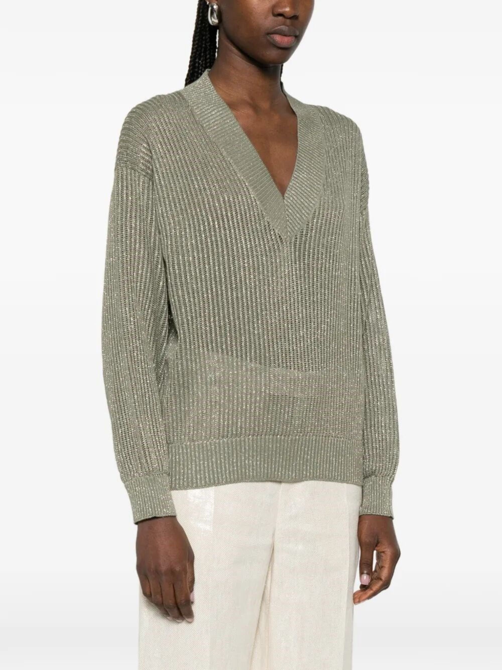 Brunello Cucinelli Sweaters Beige Cotton Viscose Polyamide