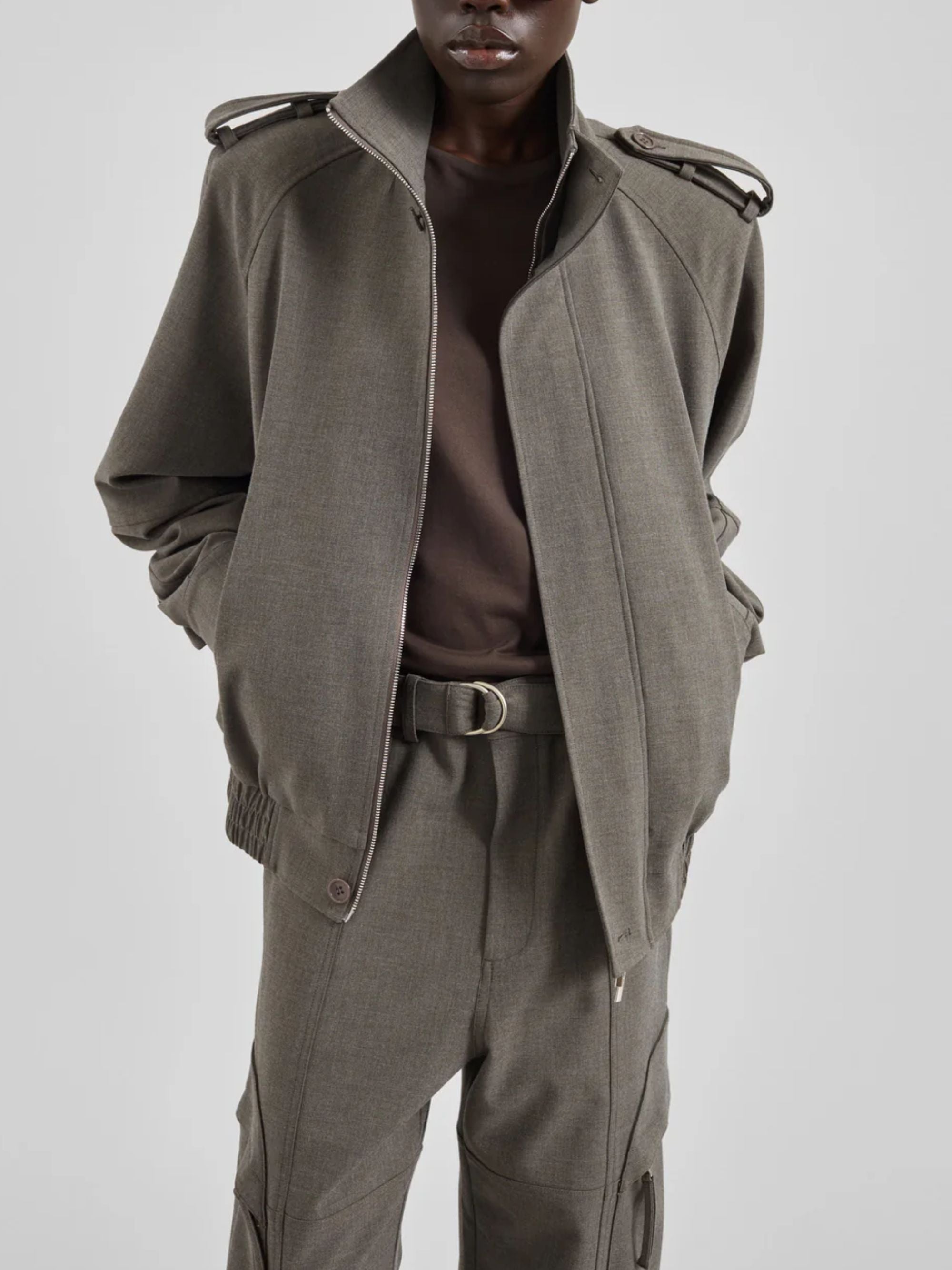 THE FRANKIE SHOP Jackets Grey Polyester Viscose Elastane