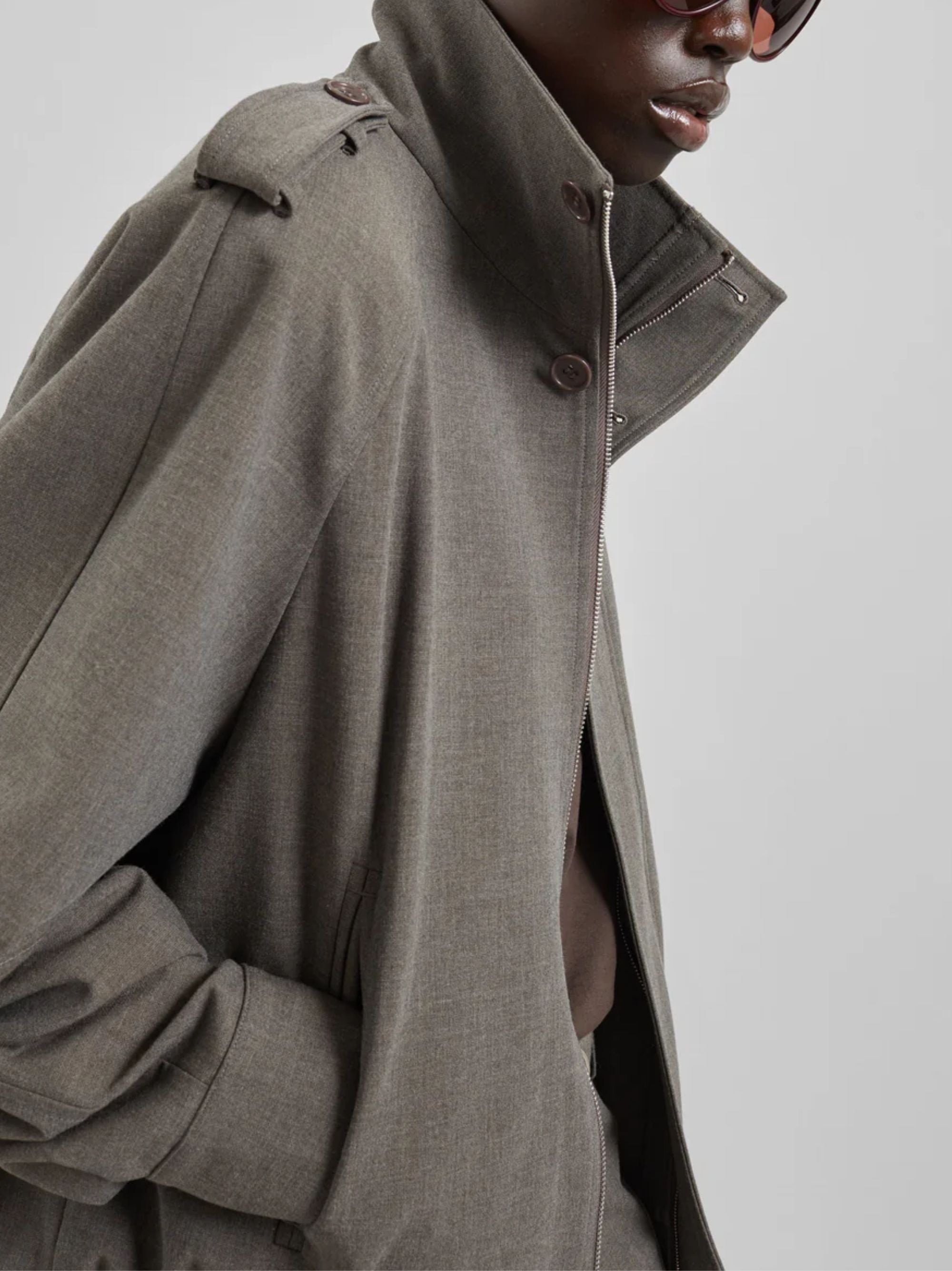 THE FRANKIE SHOP Jackets Grey Polyester Viscose Elastane
