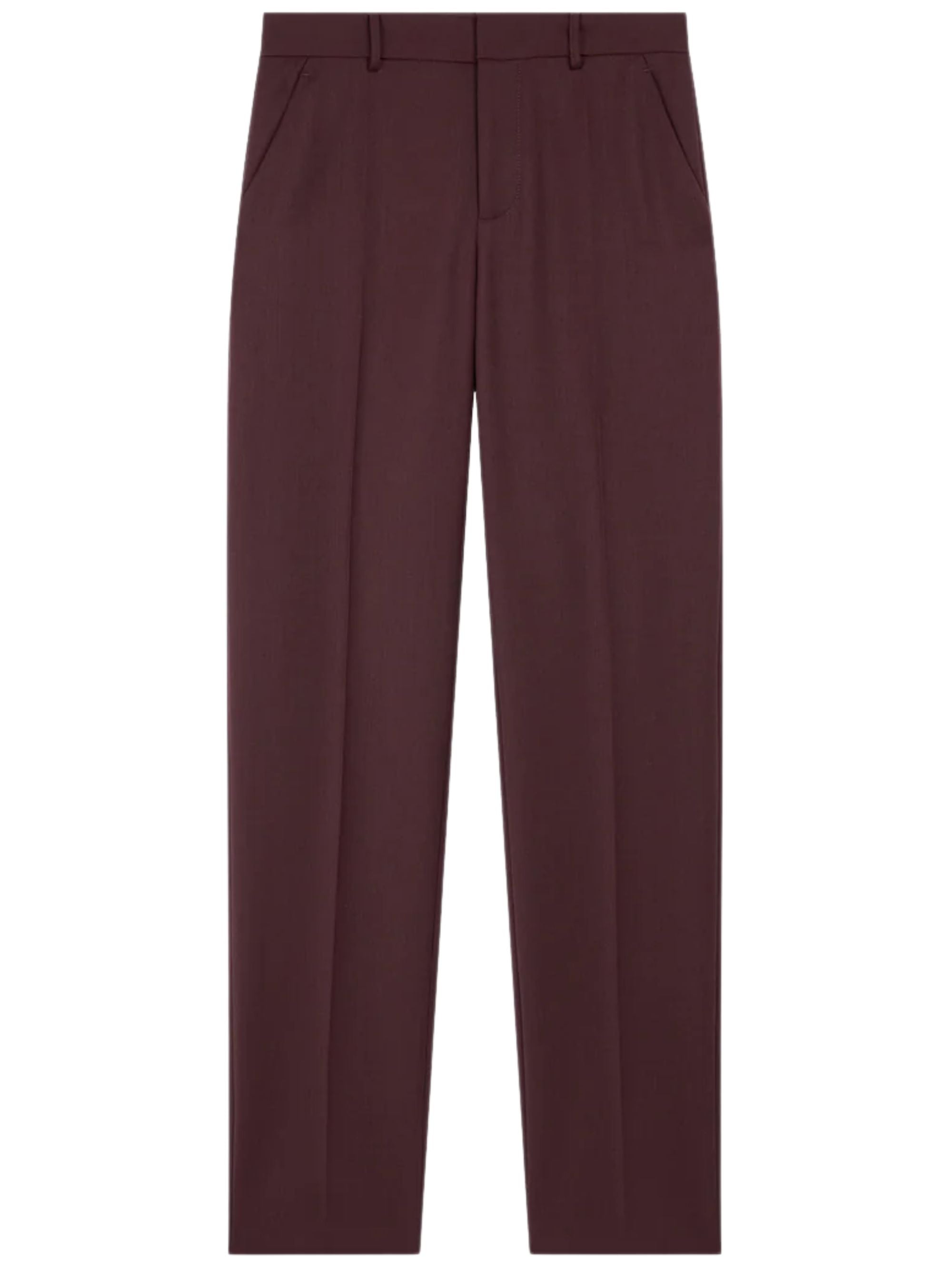 The Frankie Shop Trousers Bordeaux Polyester Virgin Wool