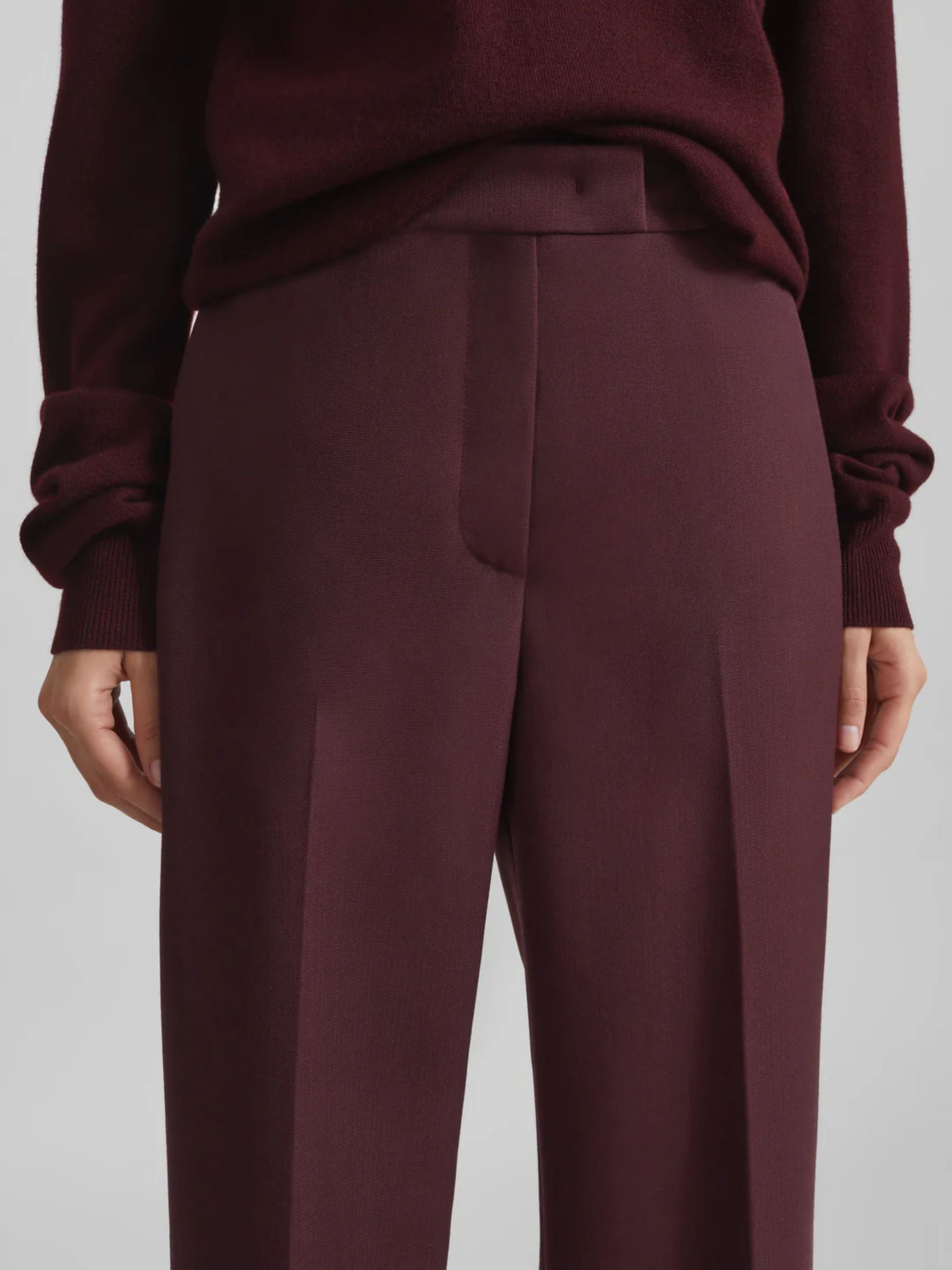The Frankie Shop Trousers Bordeaux Polyester Virgin Wool