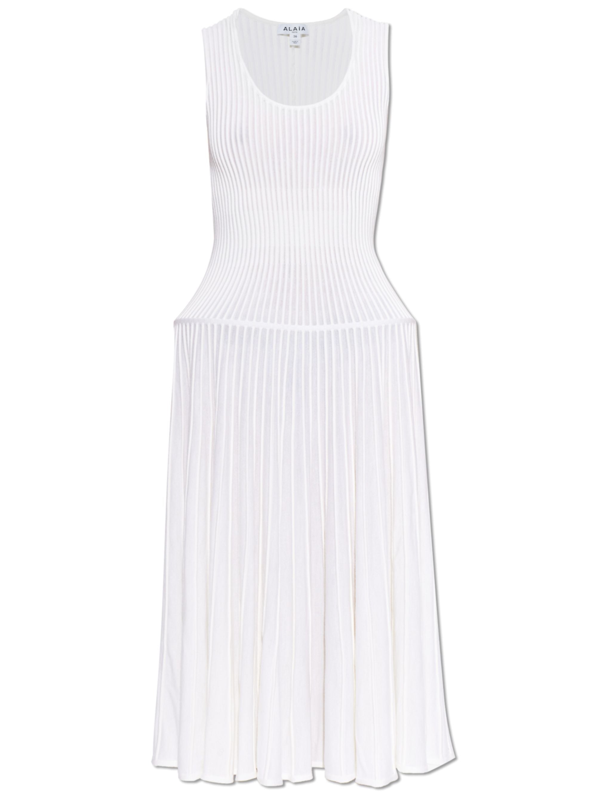 Alaia Dresses White Wool Polyamide Elastane