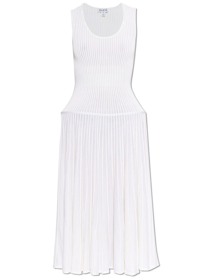 Alaia Dresses White Wool Polyamide Elastane