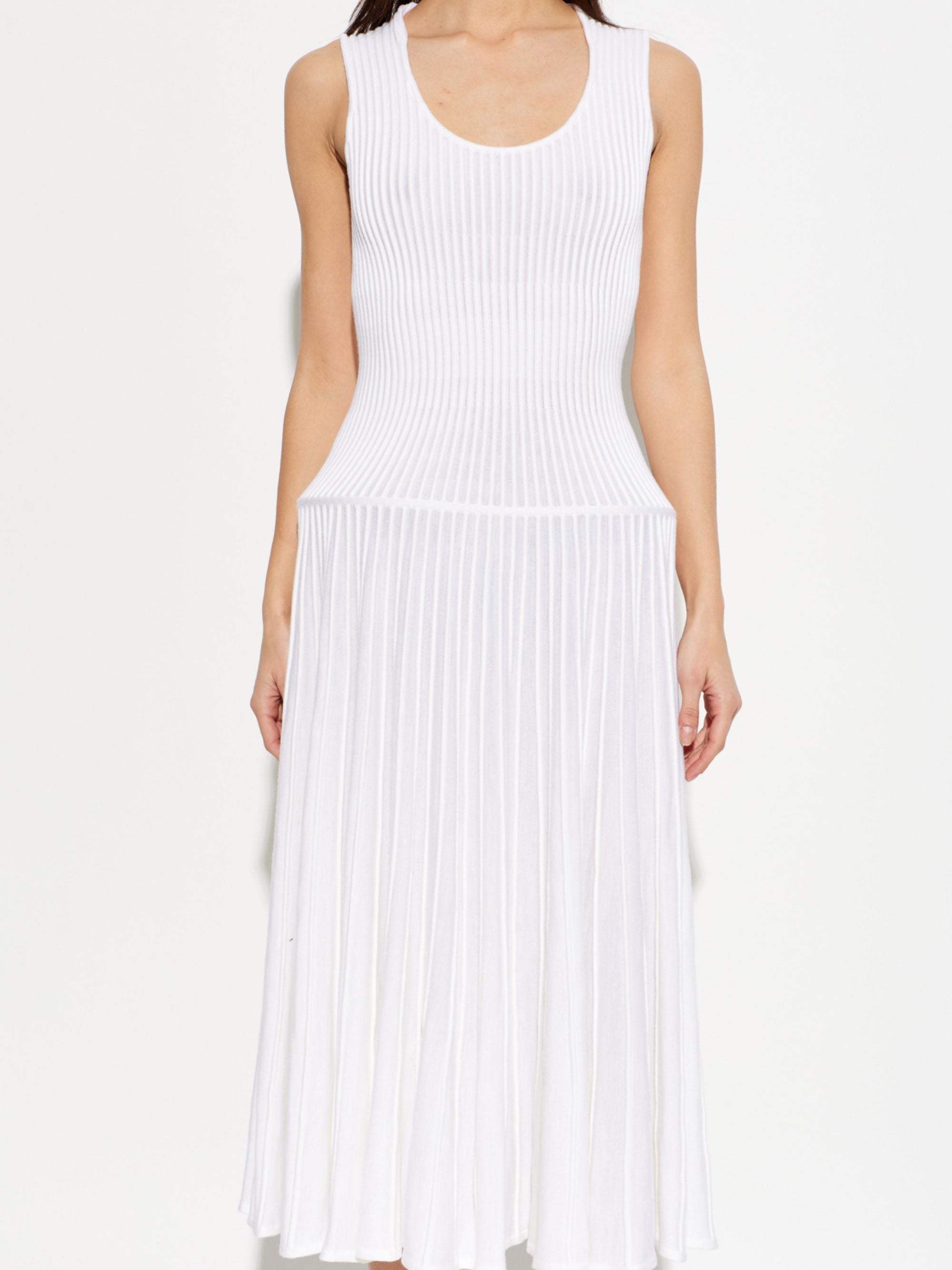Alaia Dresses White Wool Polyamide Elastane