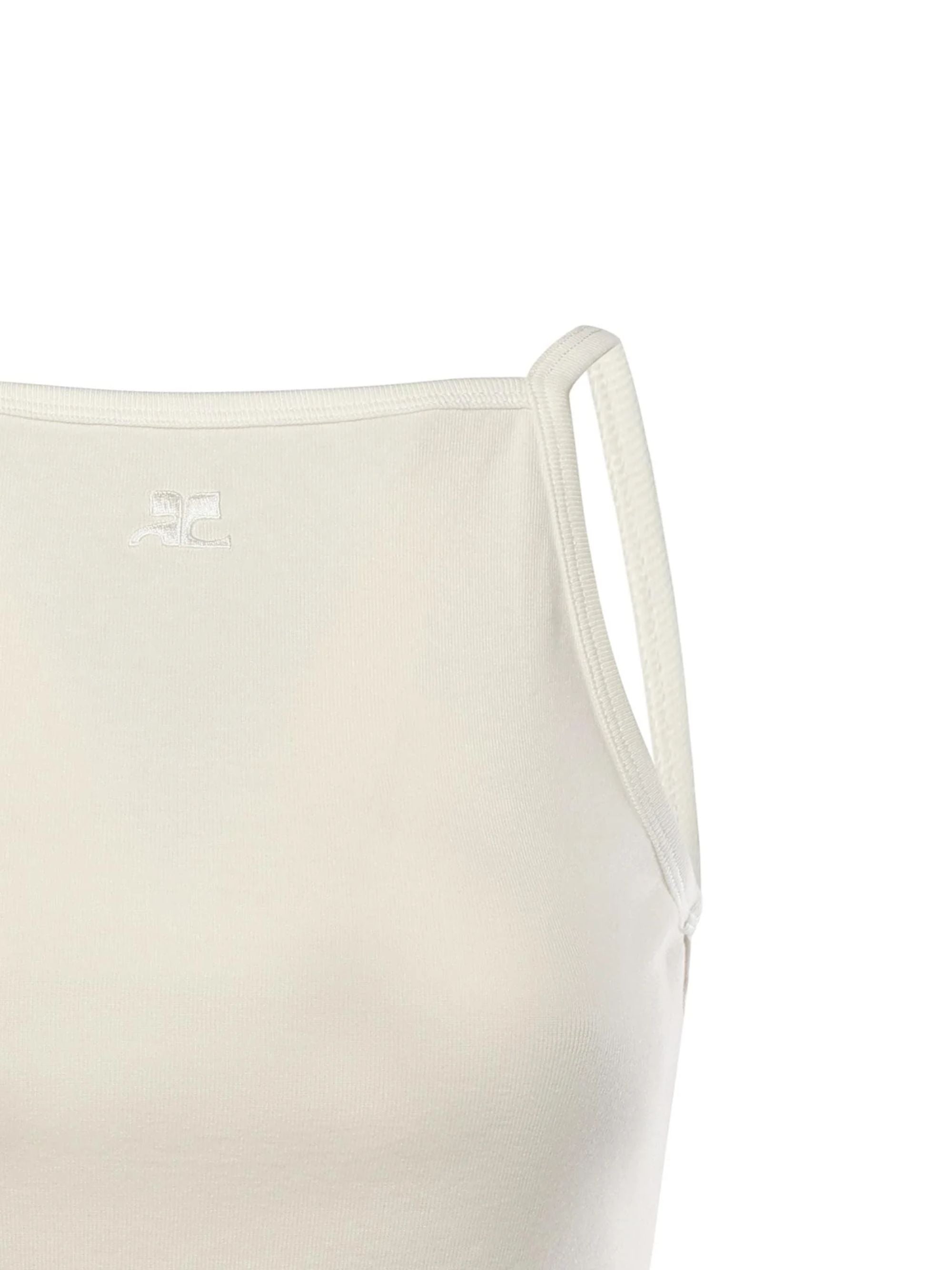 Courrèges Top Cream Cotton