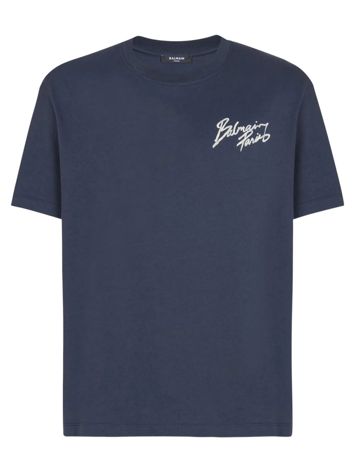 Balmain T-Shirts And Polos Blue Cotton