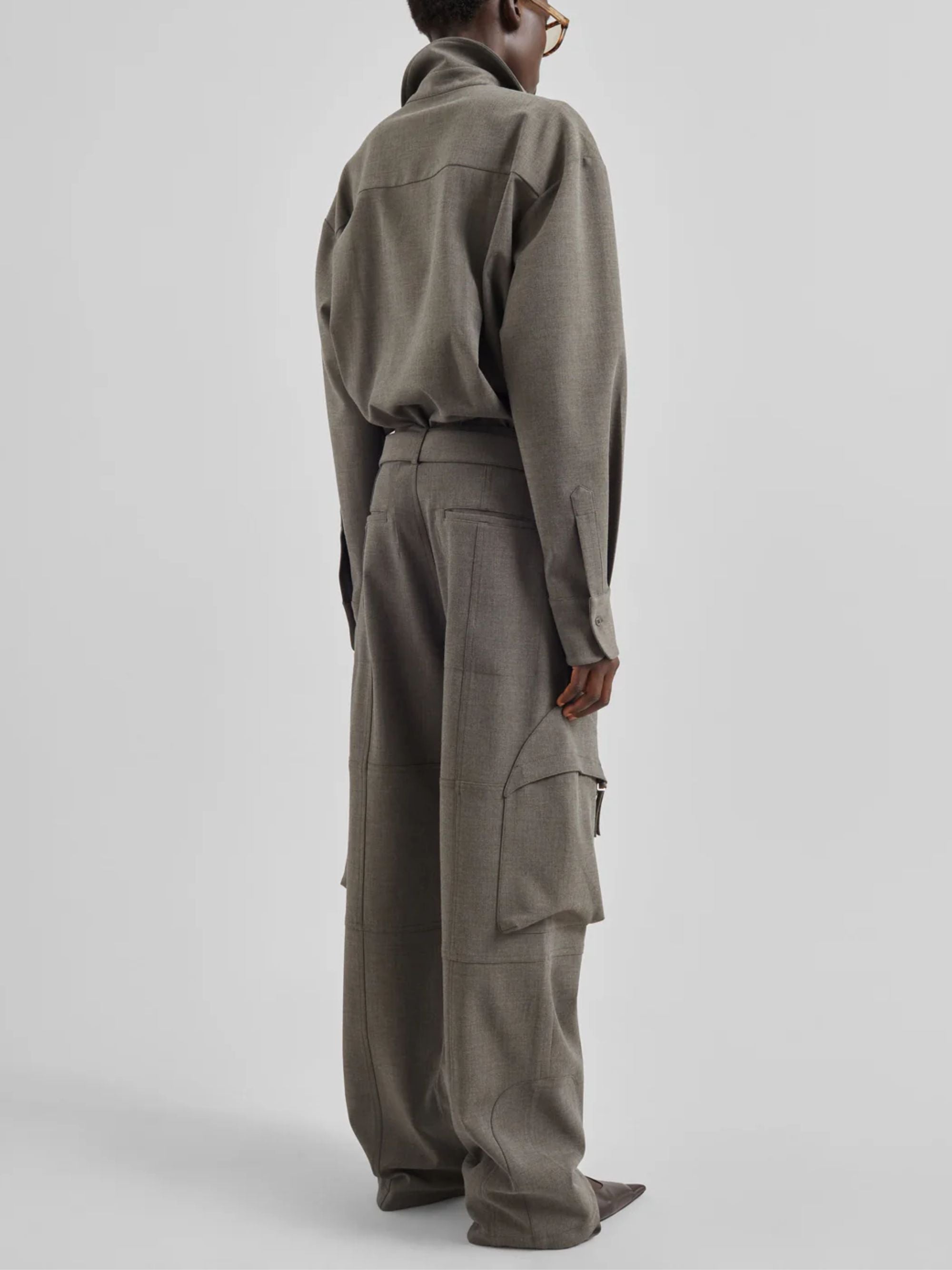 The Frankie Shop Trousers Grey Polyester Viscose Elastane