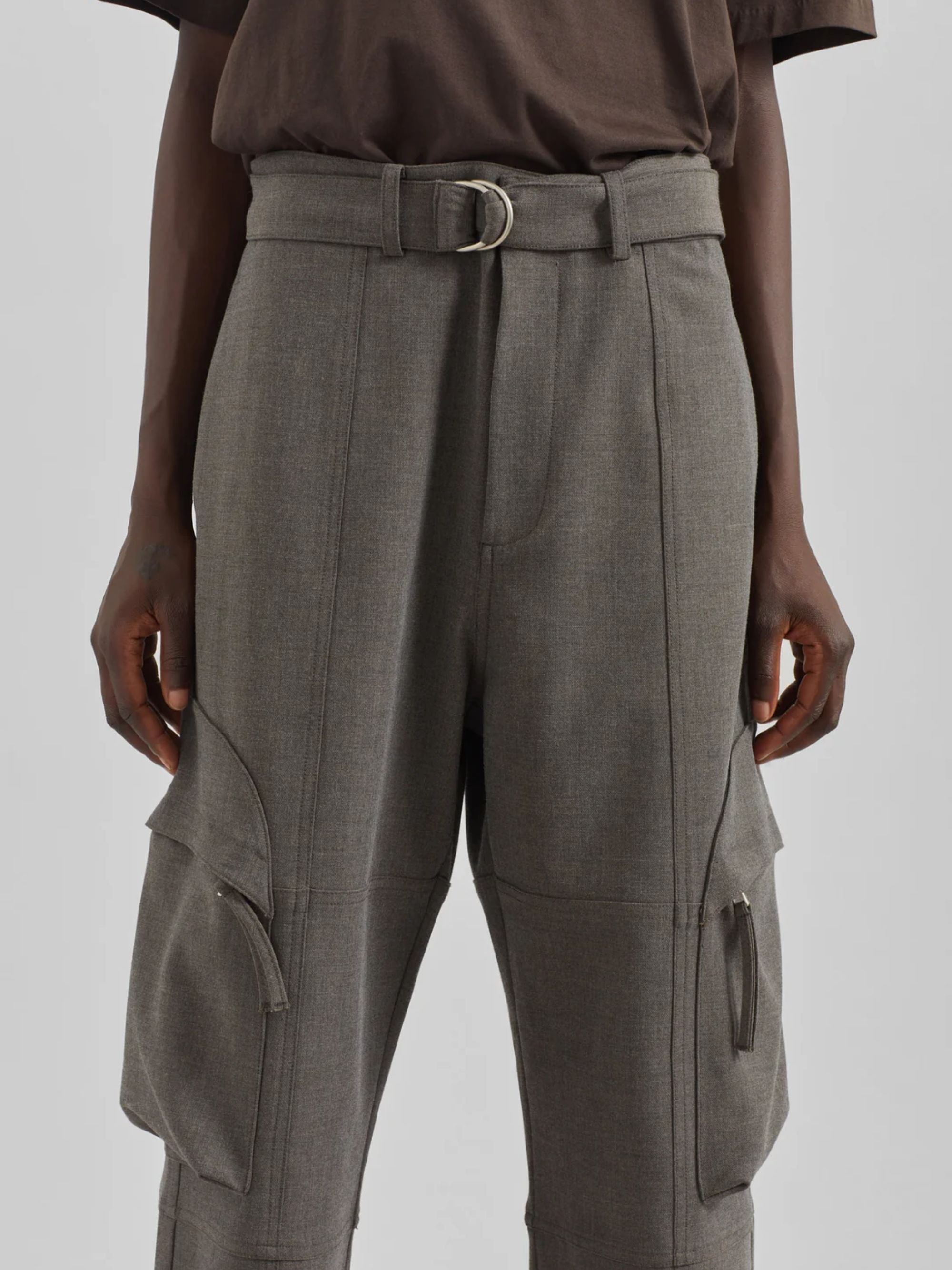 The Frankie Shop Trousers Grey Polyester Viscose Elastane