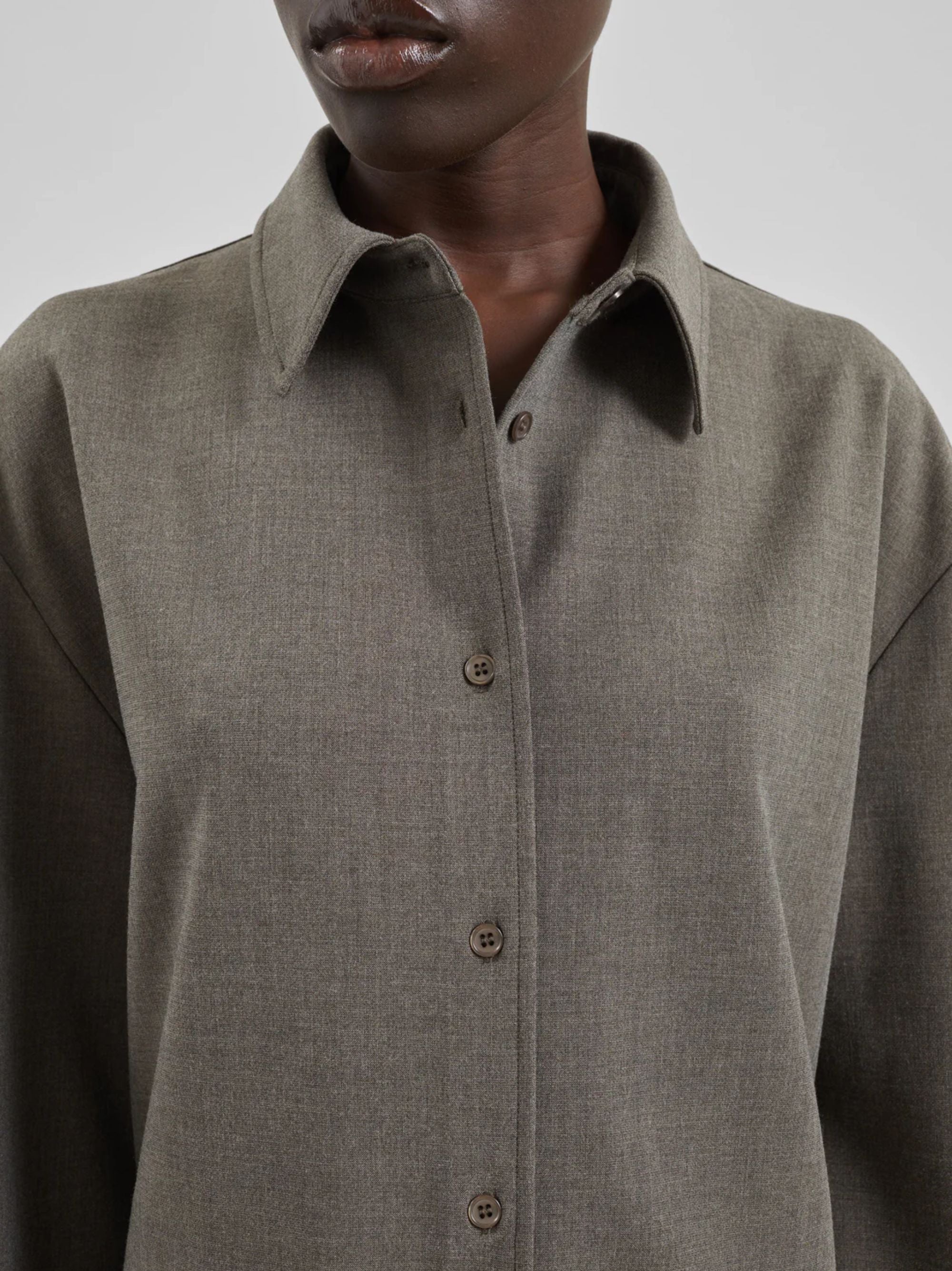 The Frankie Shop Shirts Grey Polyester Viscose Elastane