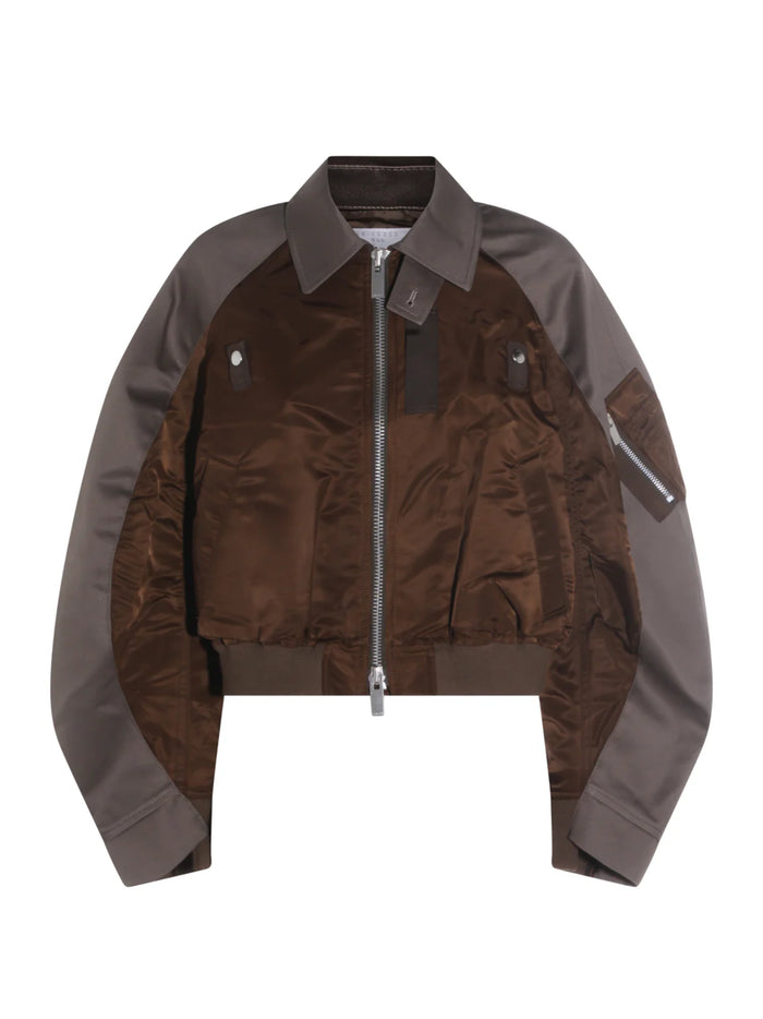 Sacai Coats Brown Nylon