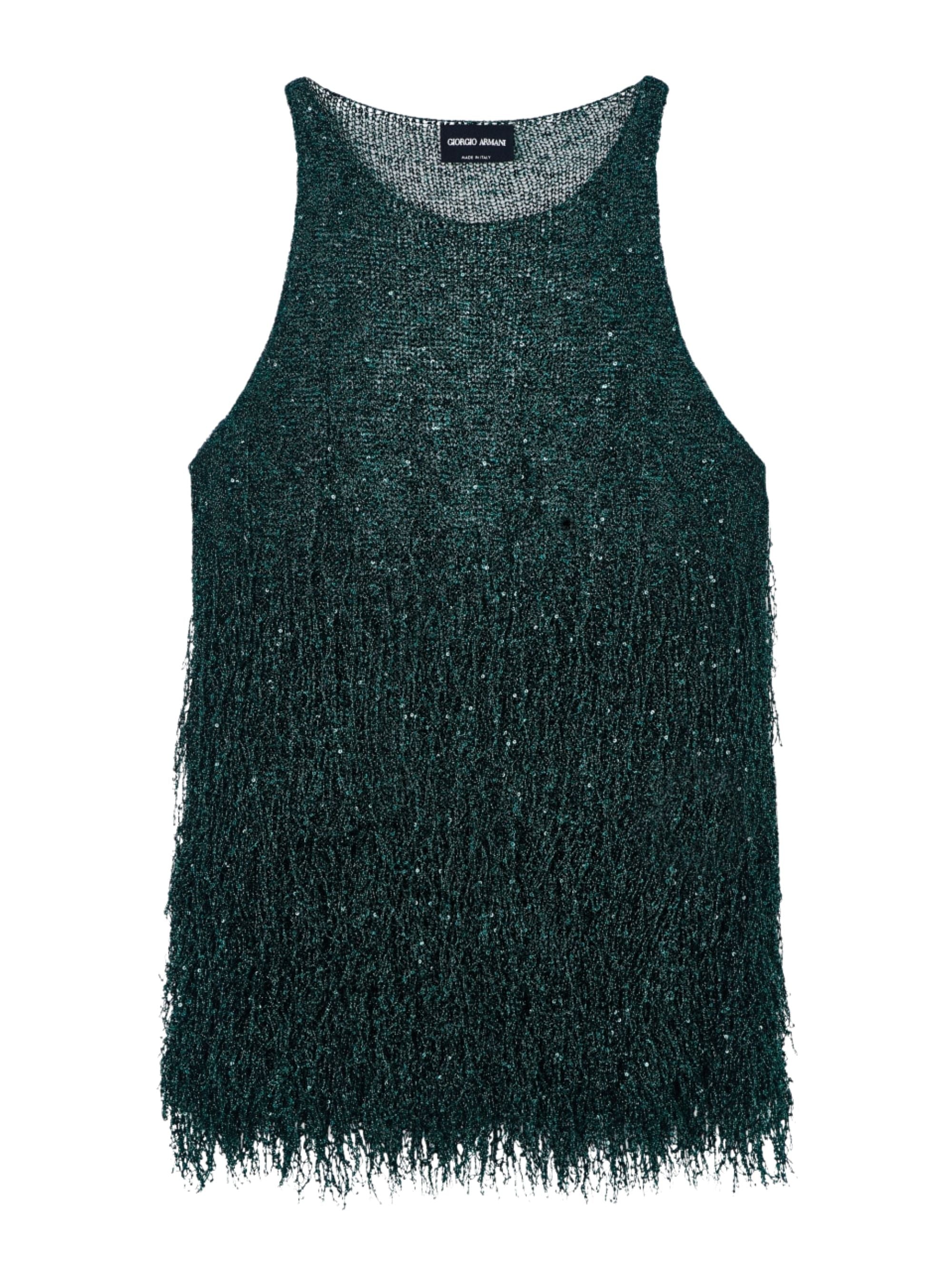 Giorgio Armani Top Green Polyamide Polyester Viscose