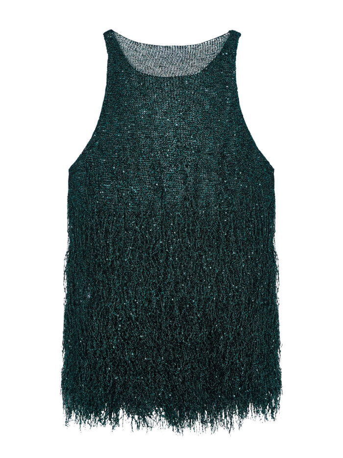 Giorgio Armani Top Green Polyamide Polyester Viscose